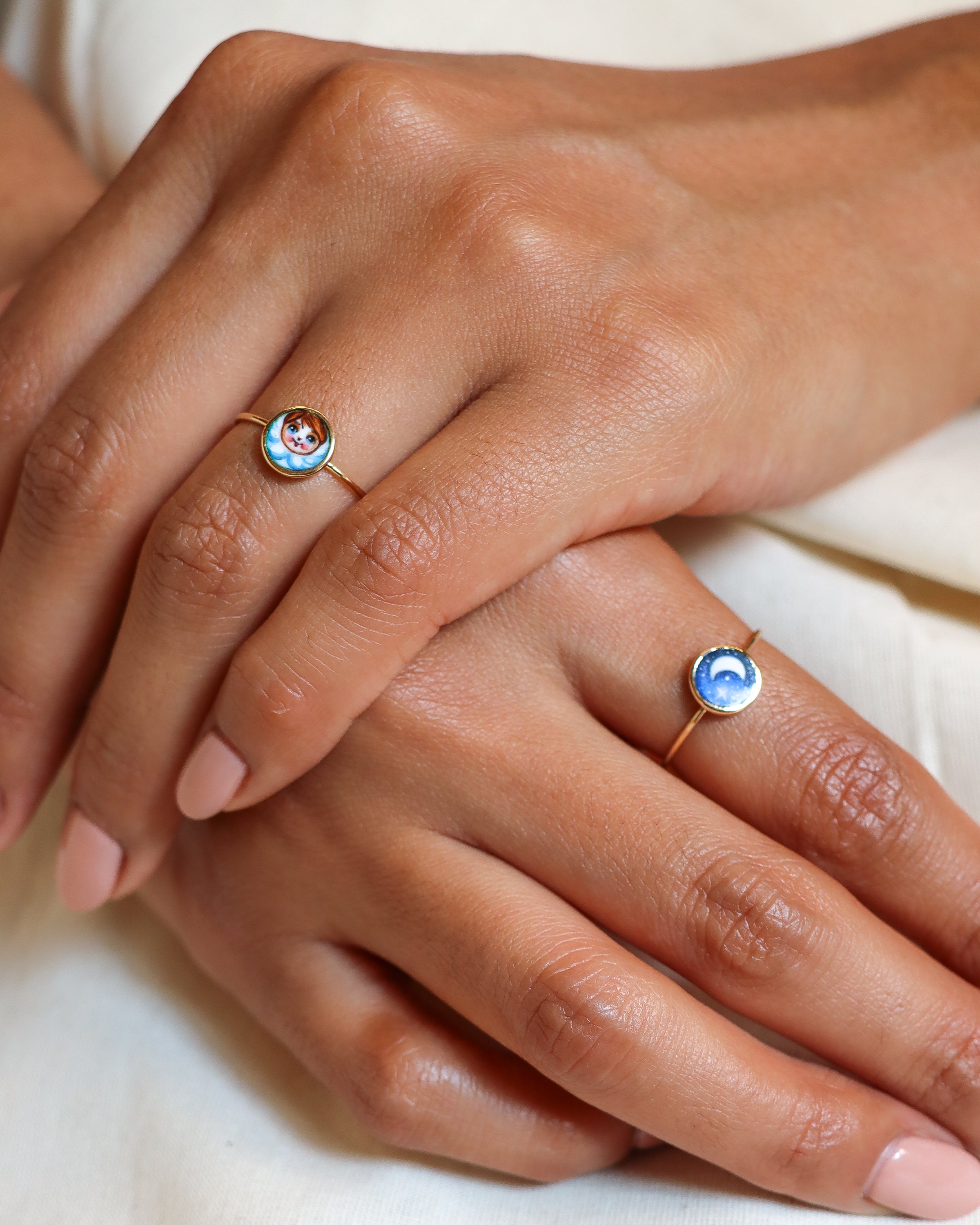 Anello a filo Angelo Blu