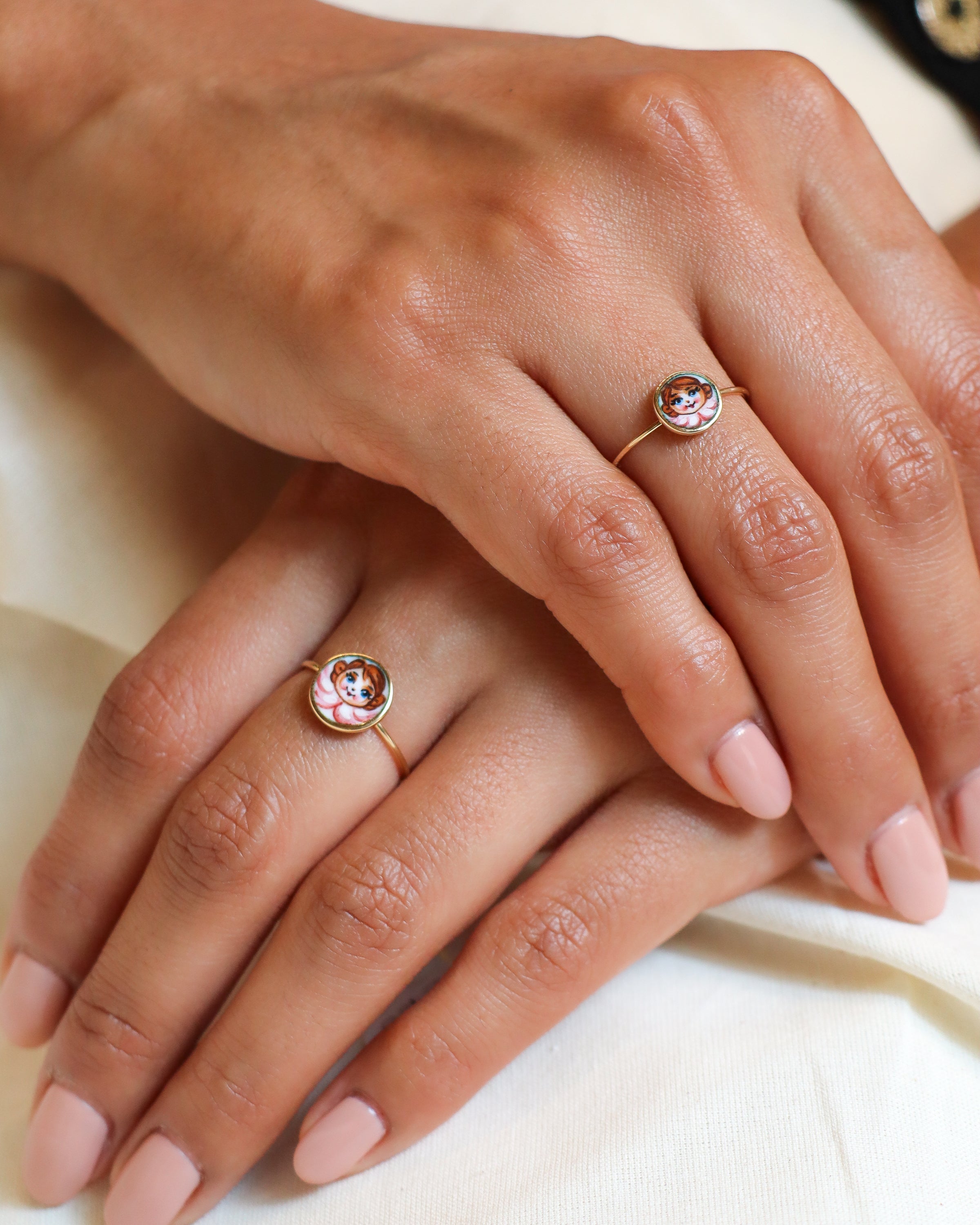 Pink Angel Wire Ring