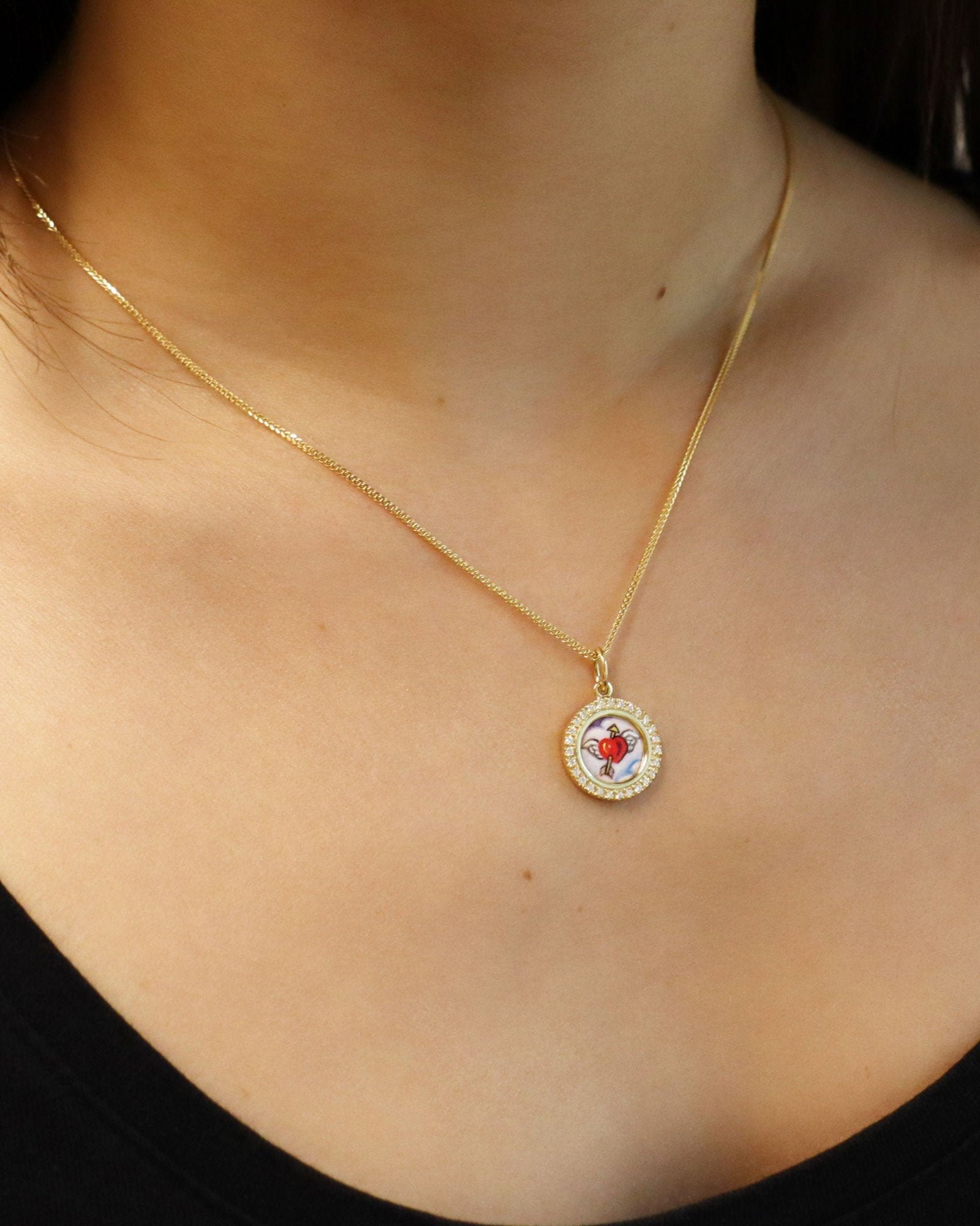 Heart and Arrow Diamond Pendant