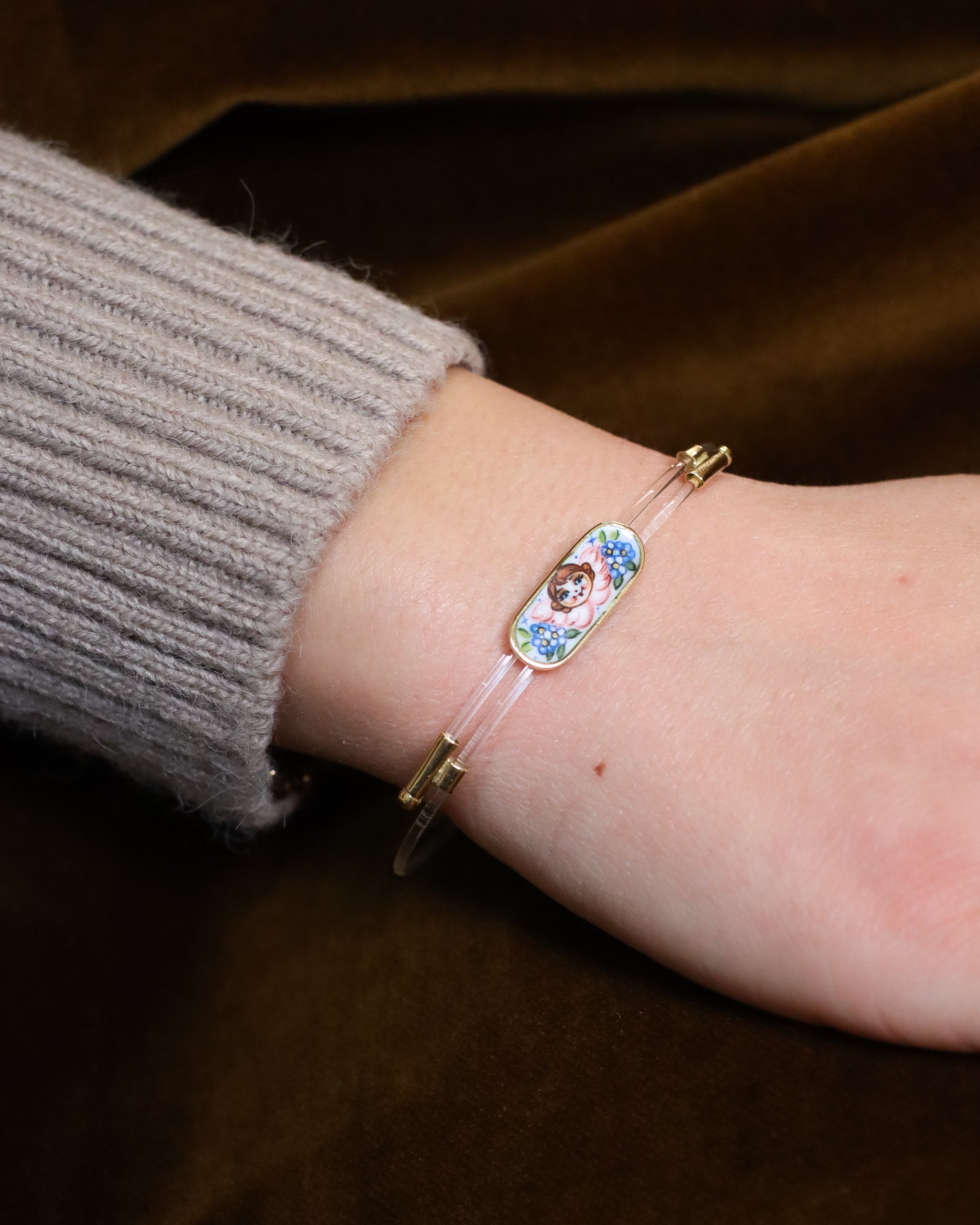 Angel with Flowers Nylon Bracelet