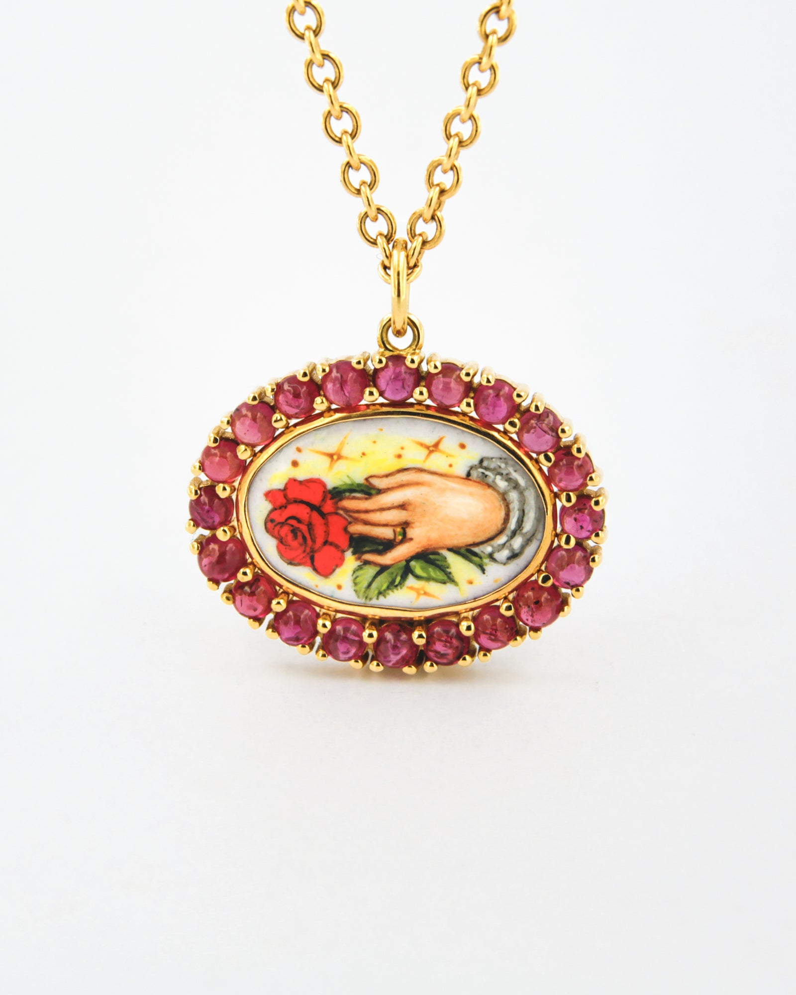 Rose Offering Ruby Pendant