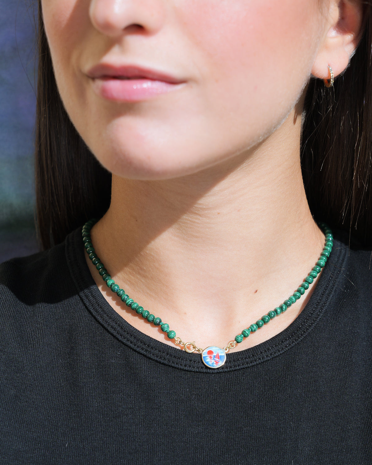 Collana Coloris Tramonto nella Malachite Verde