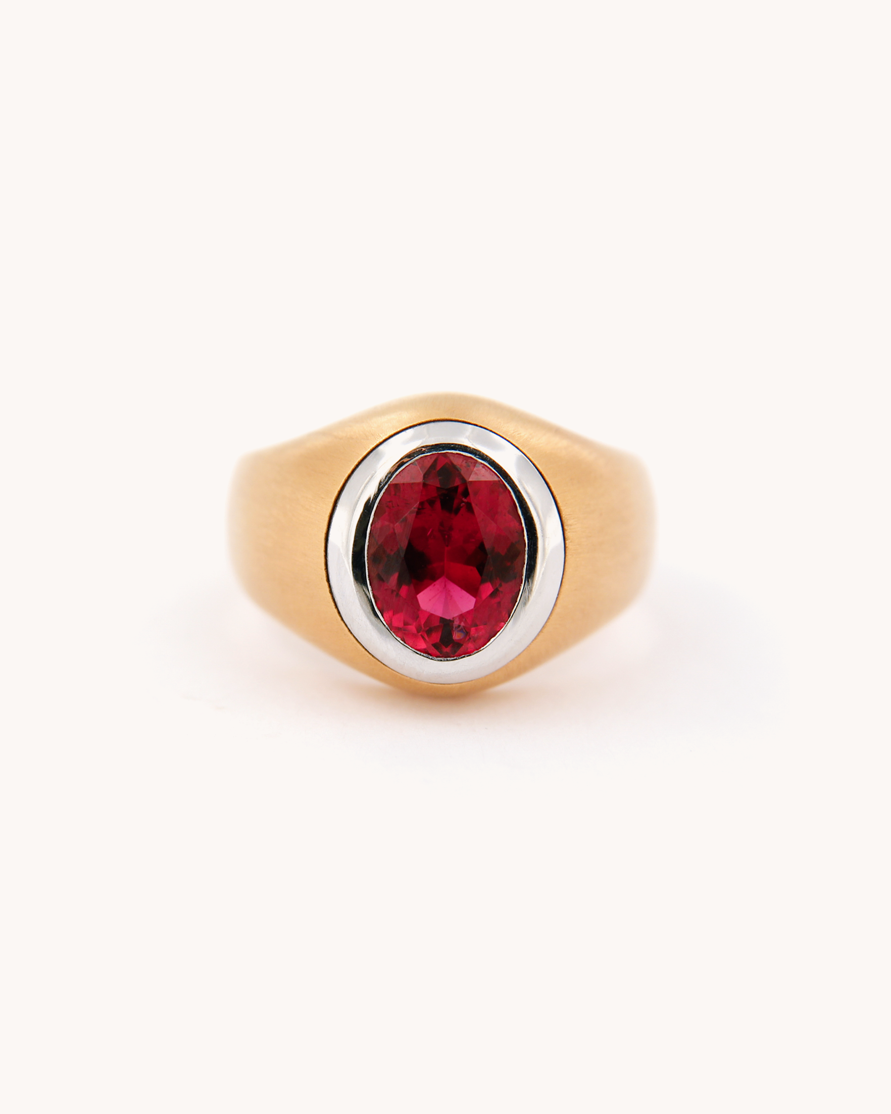 Anello Rubellite in Oro Rosa