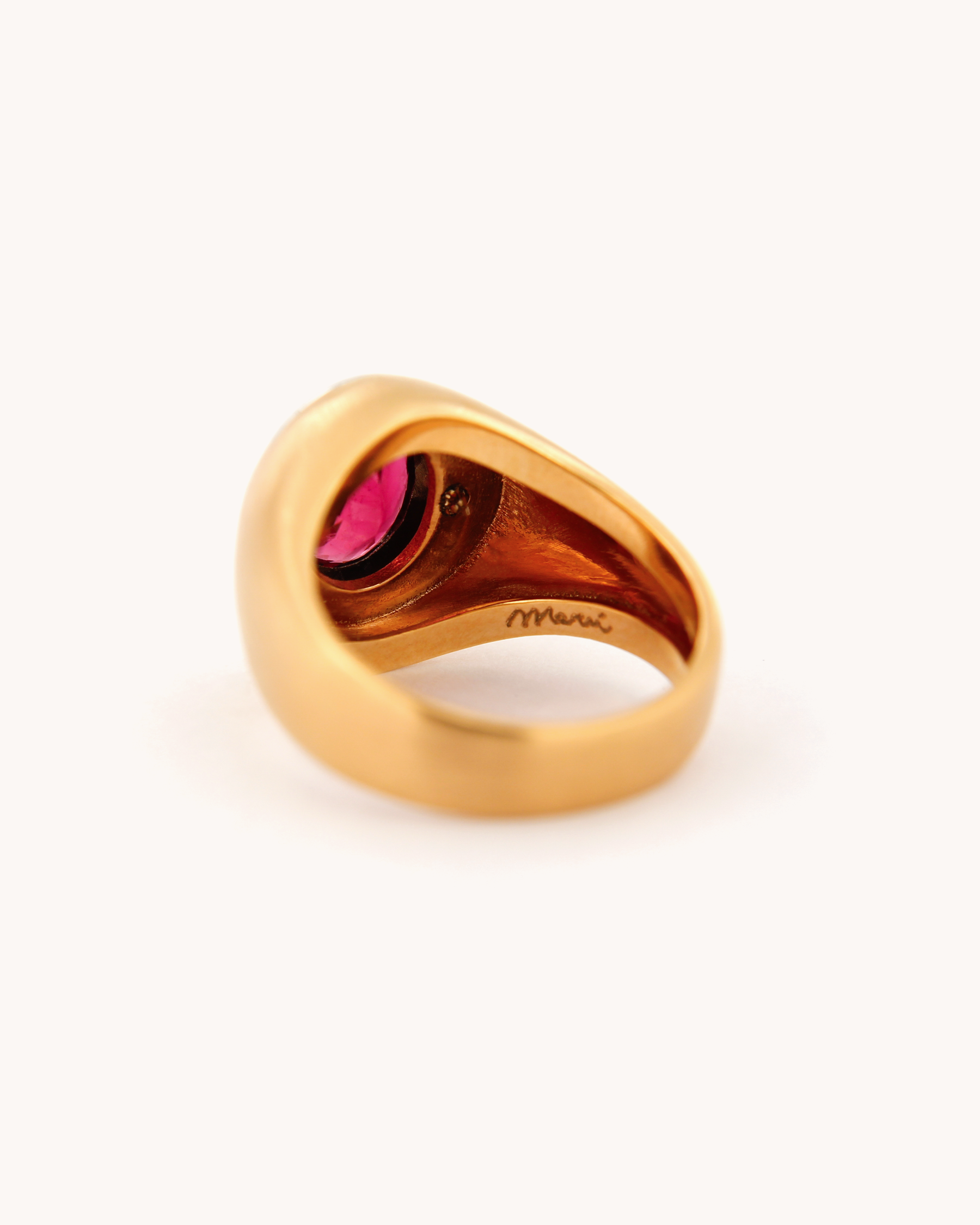 Anello Rubellite in Oro Rosa