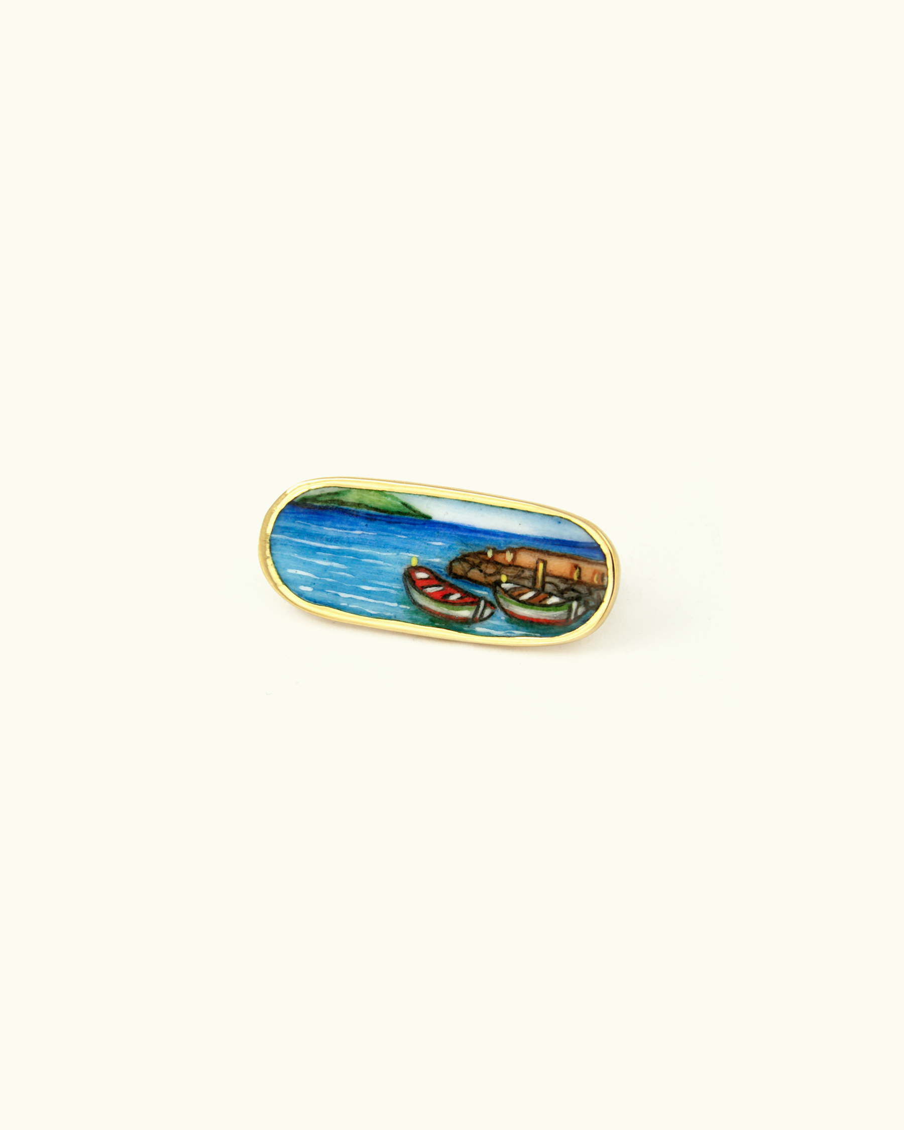 Bracciale Filo da Pesca L’Incontro con piastra in smalto a fuoco dipinta a mano