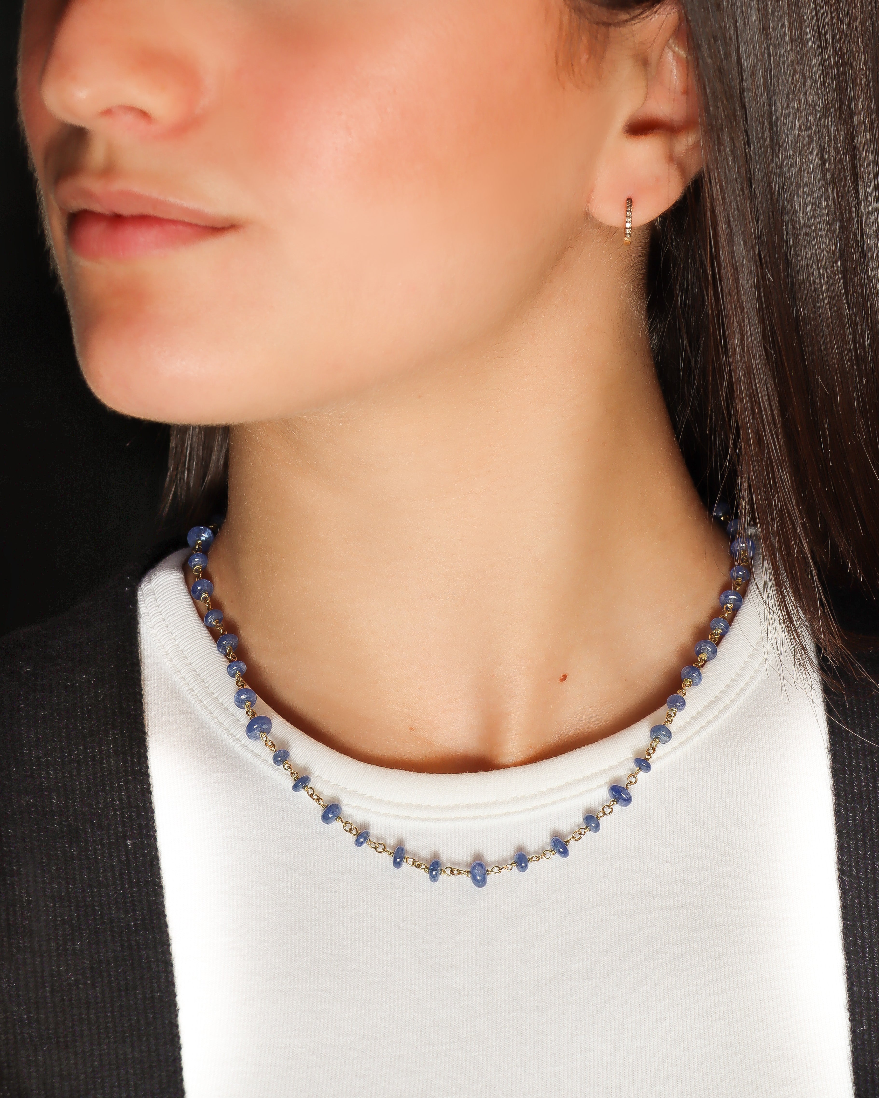 Collana Mediterraneo in oro giallo 18 carati con radici di zaffiri - Merù Gioielli