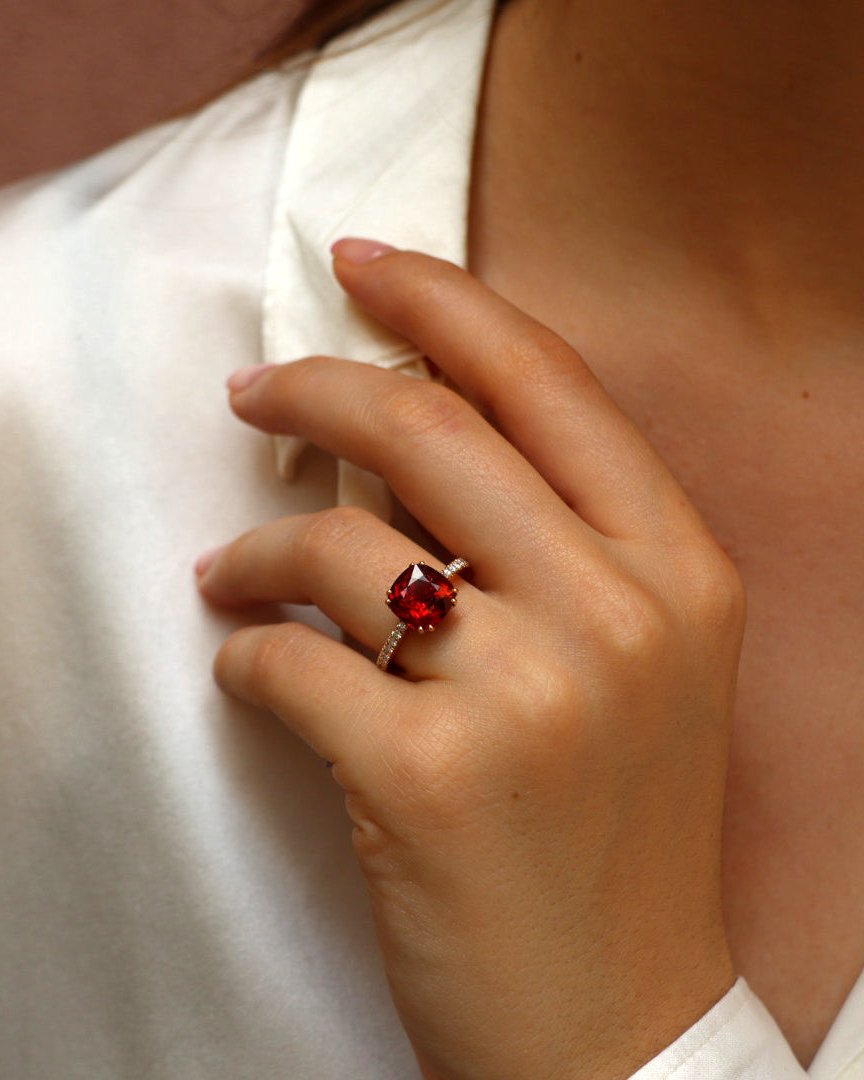 Spessartine Diamond Ring