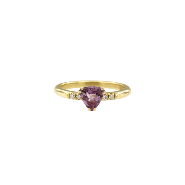 Trillion Pink Sapphire and Diamonds Ring
