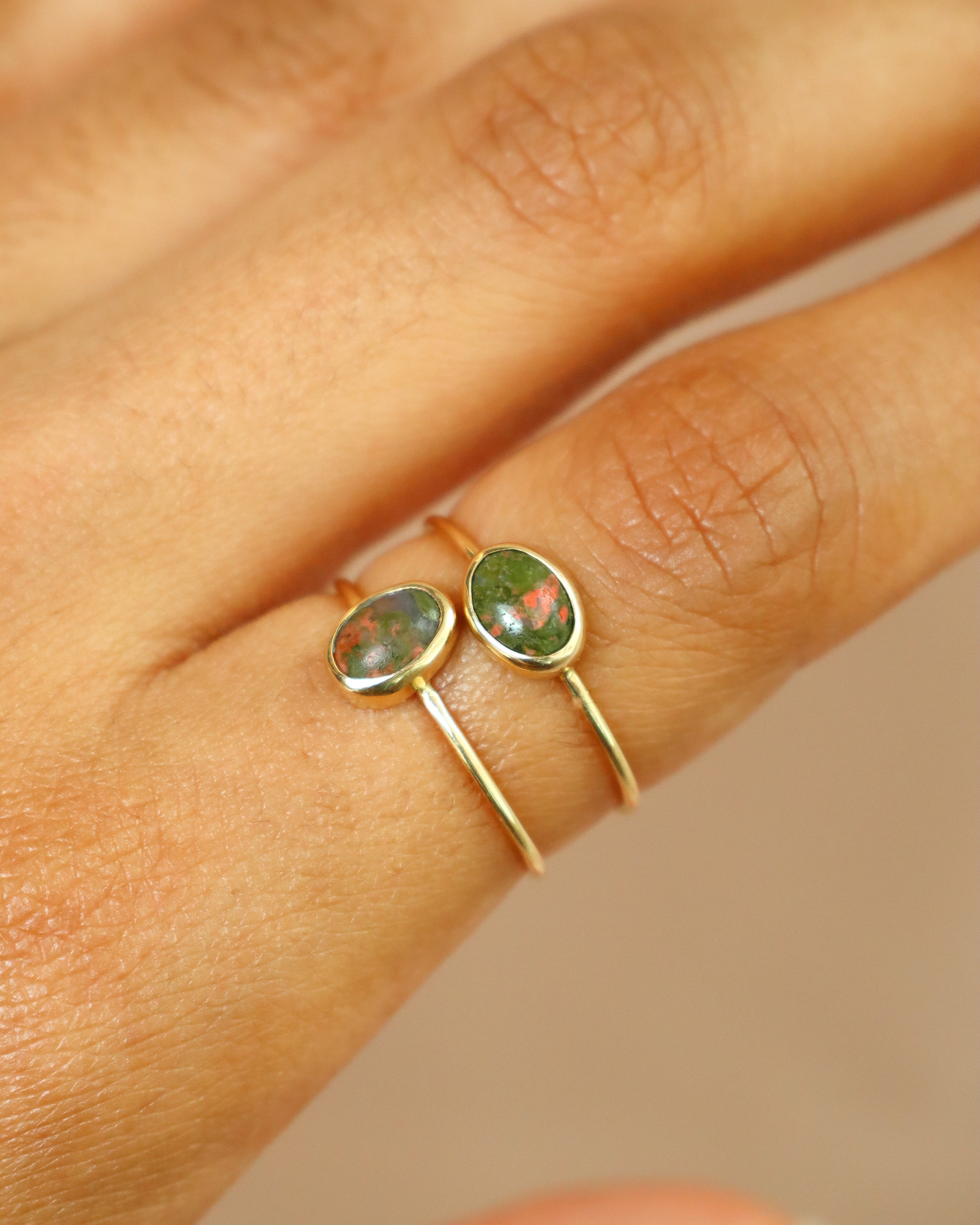 Unakite Wire Ring