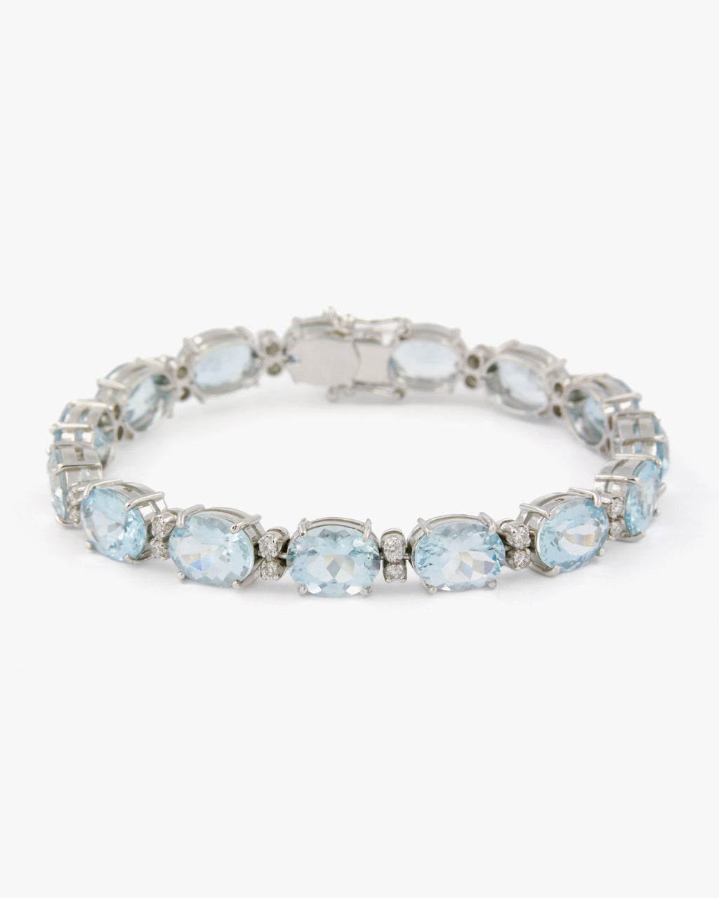 Bracciale Tennis Acquamarina e Diamanti