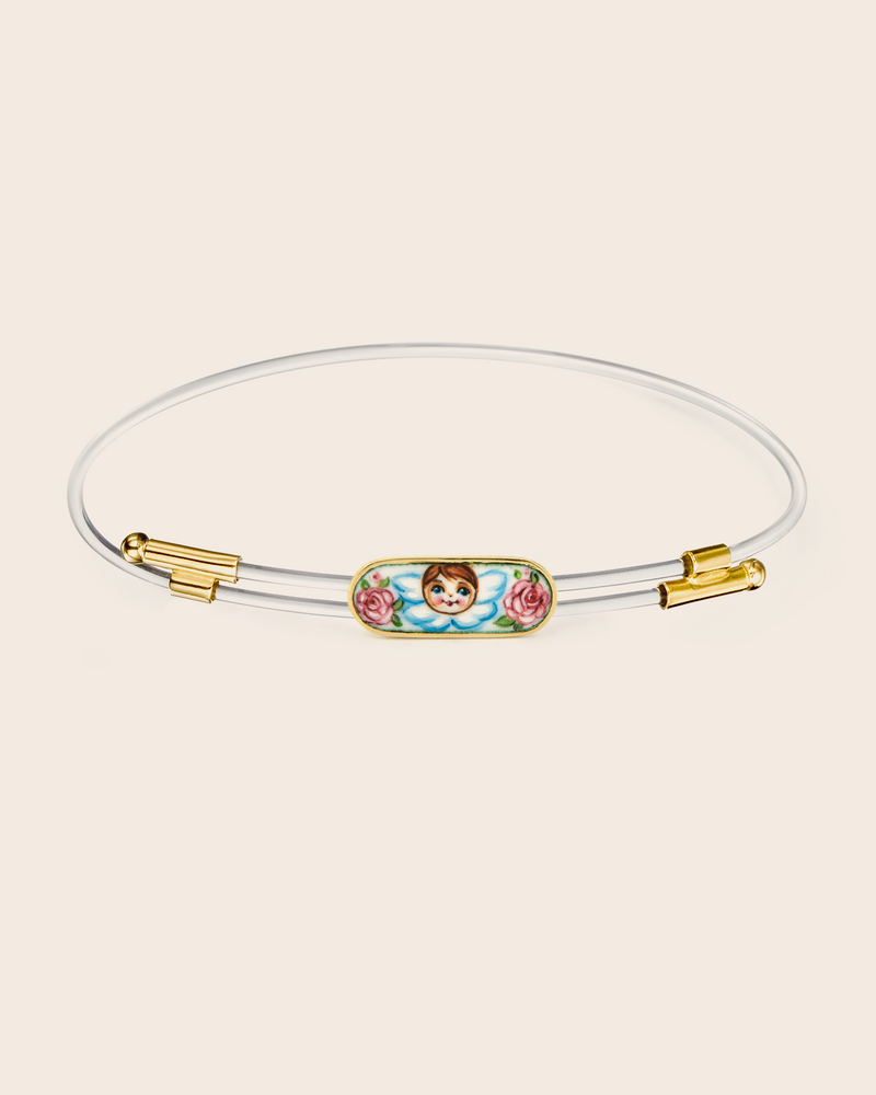 Angel with Roses Nylon Bracelet