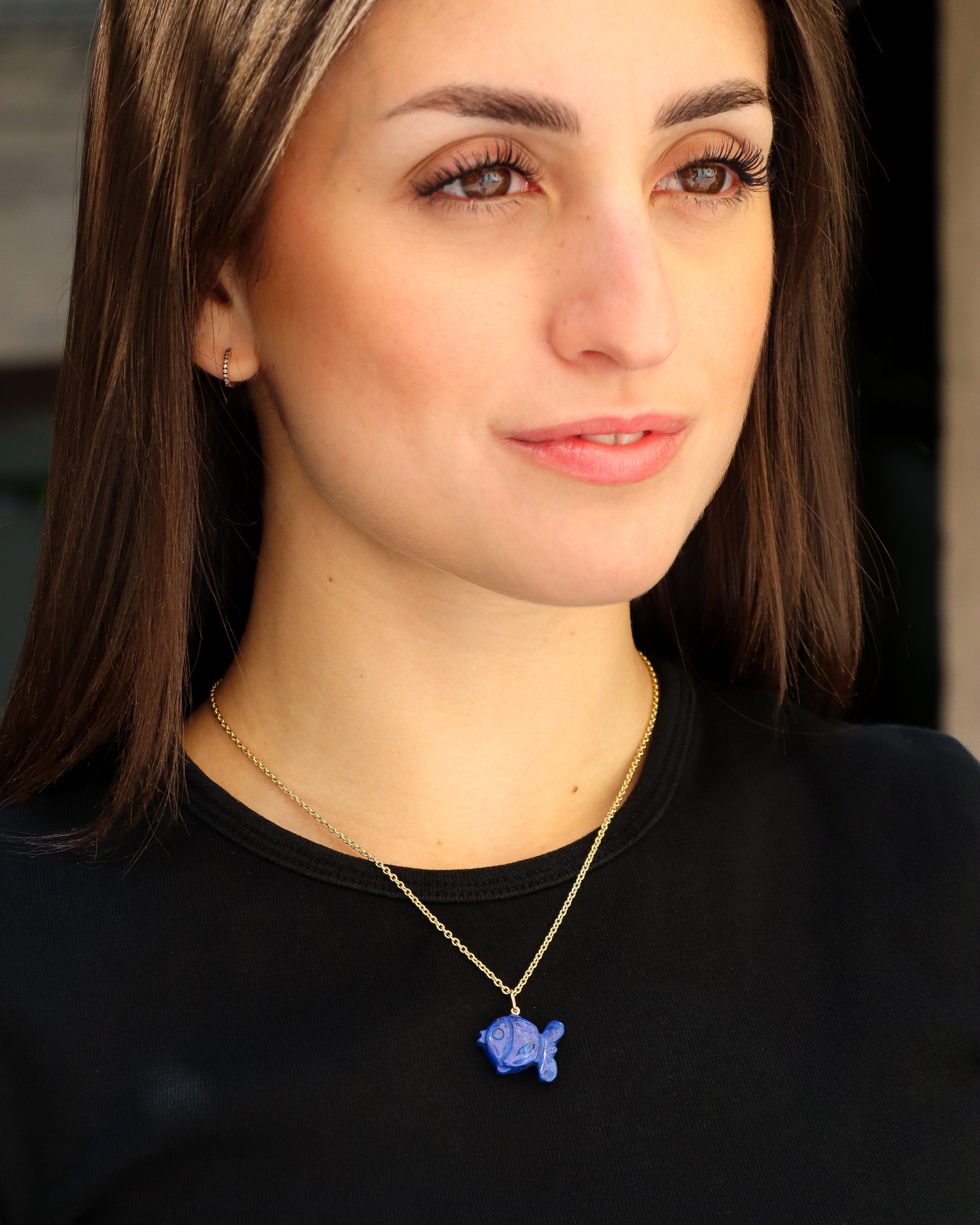 Lapis Lazuli Fish Pendant