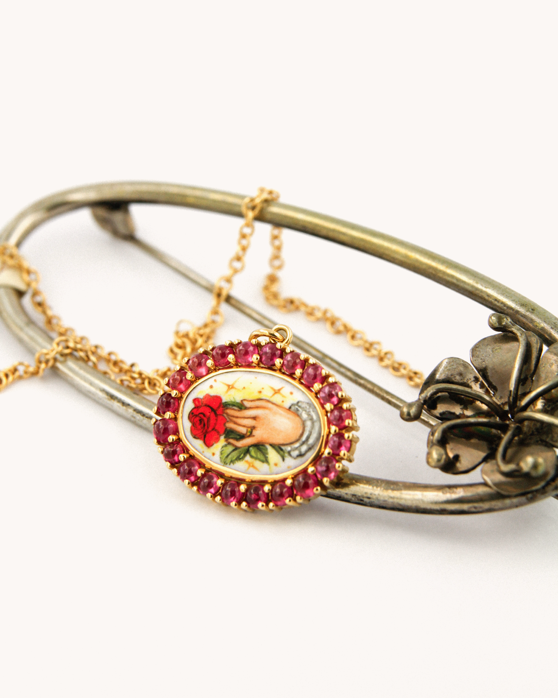 Rose Offering Ruby Pendant