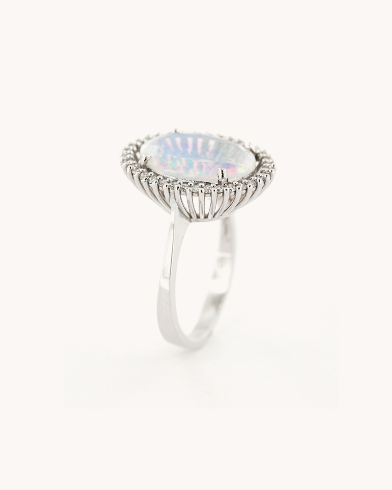 Opal and Diamonds Ring