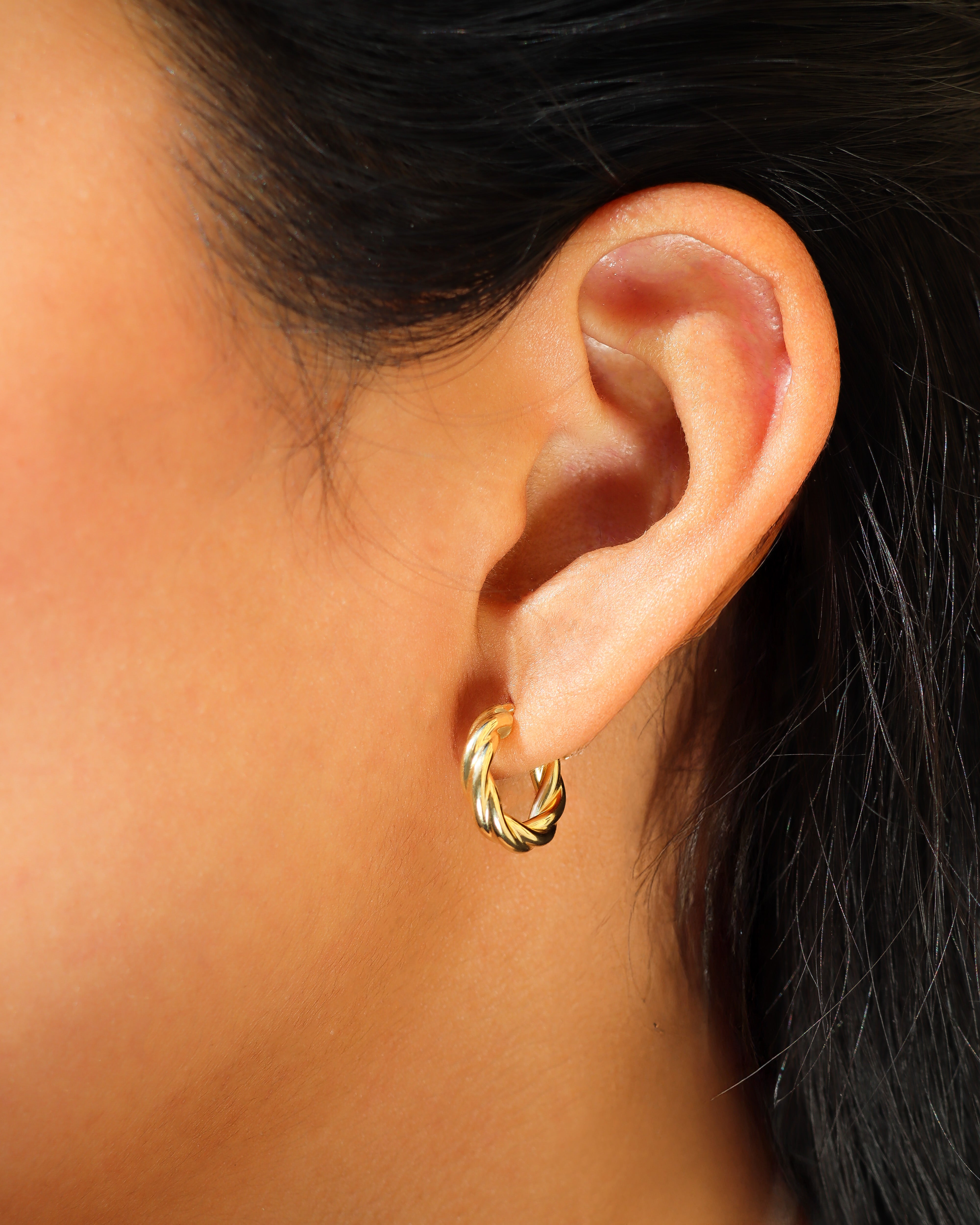 Small Twisted Hoop Earrings