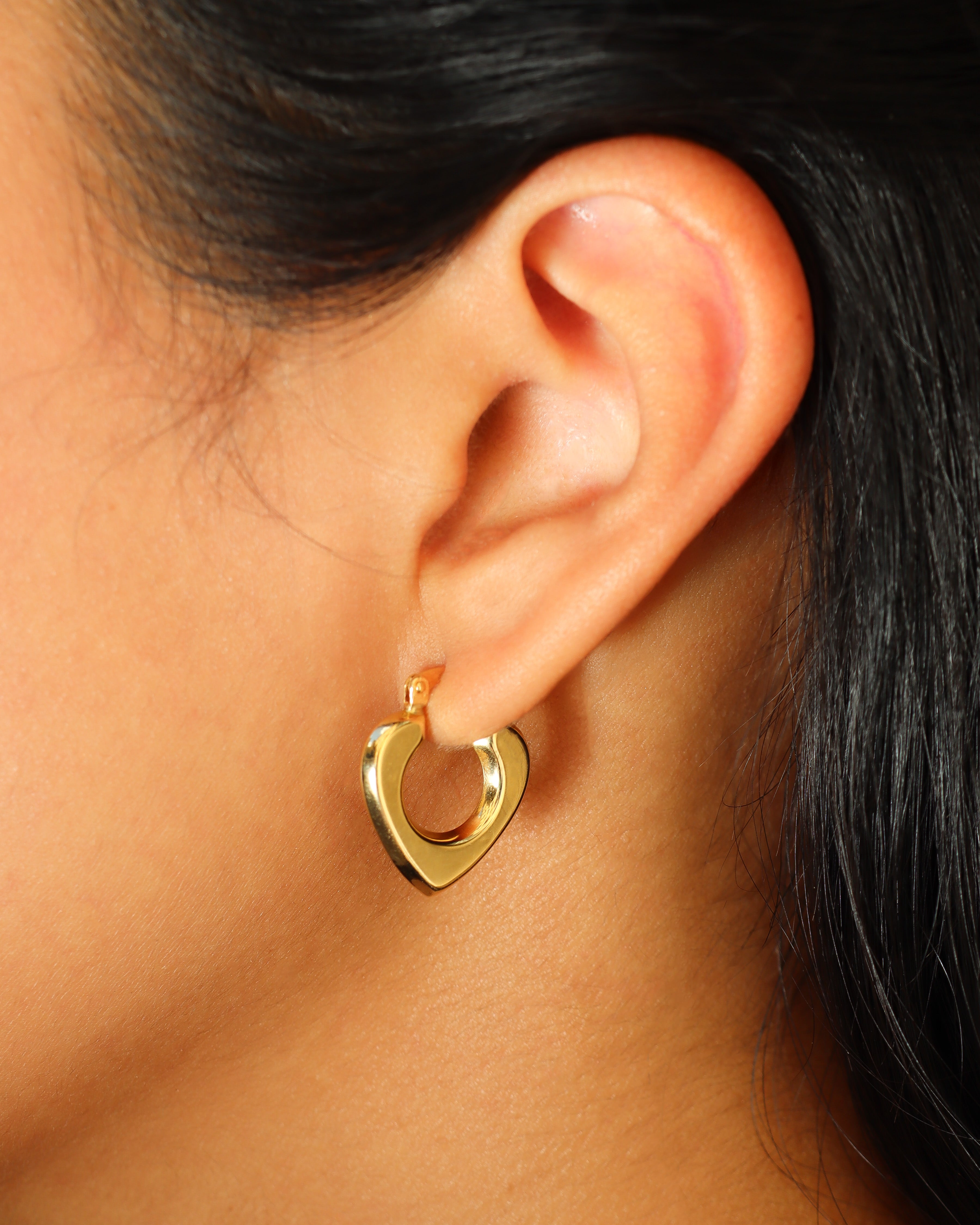 Heart-Shaped Hoop Earrings