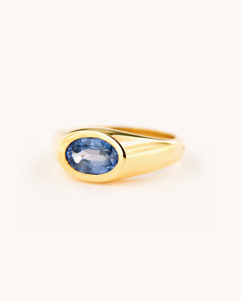 Light Blue Sapphire Dome Ring