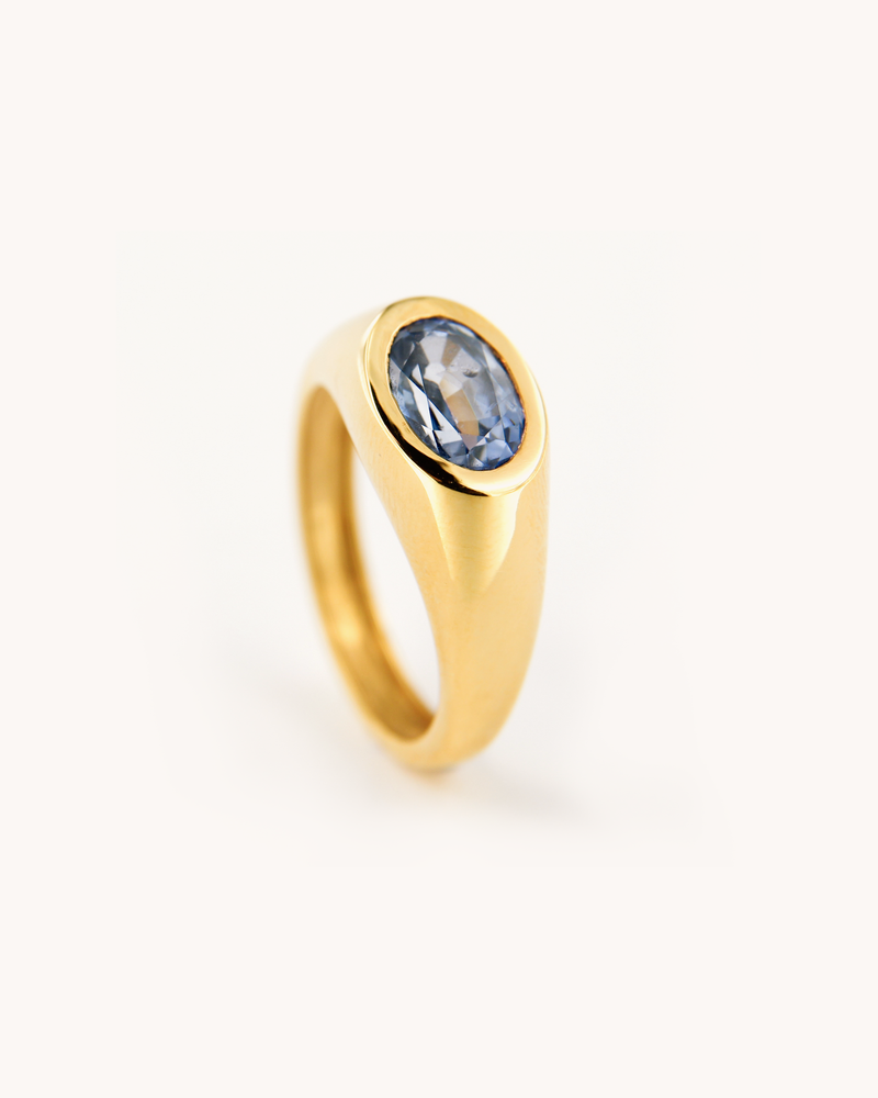 Light Blue Sapphire Dome Ring