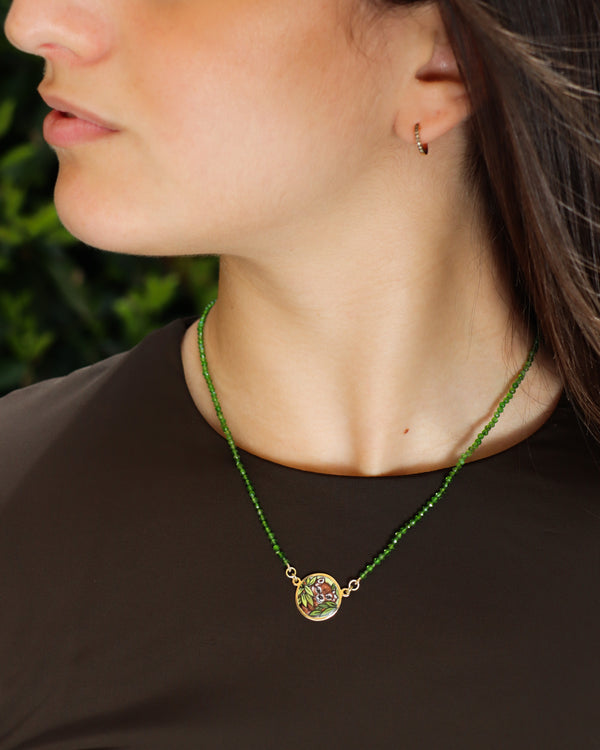 Red Panda among the Leaves Necklace