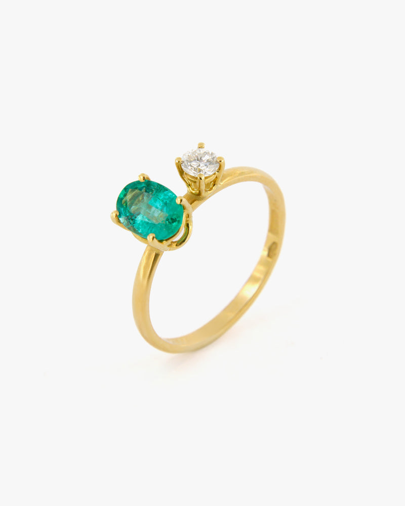 Emerald and Diamond Ring