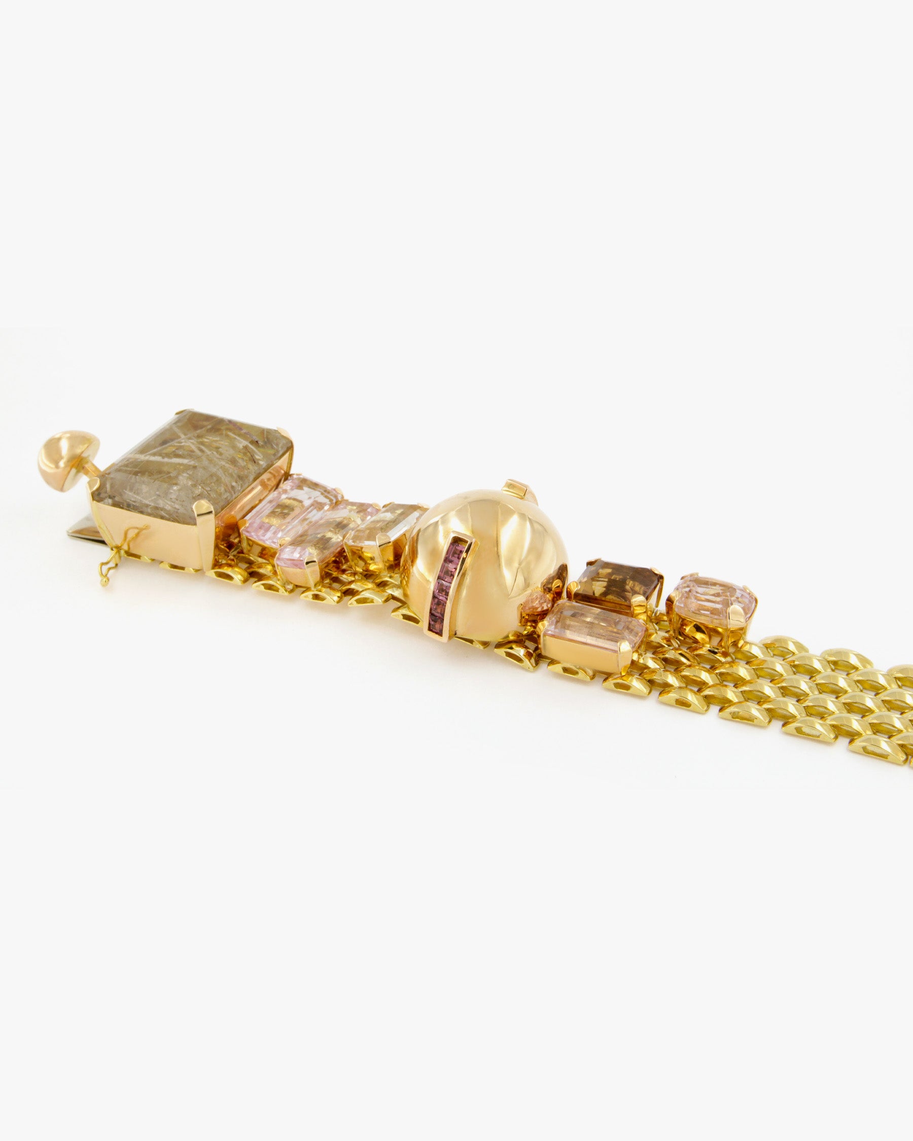 Tourmaline & Kunzite Armour Bracelet