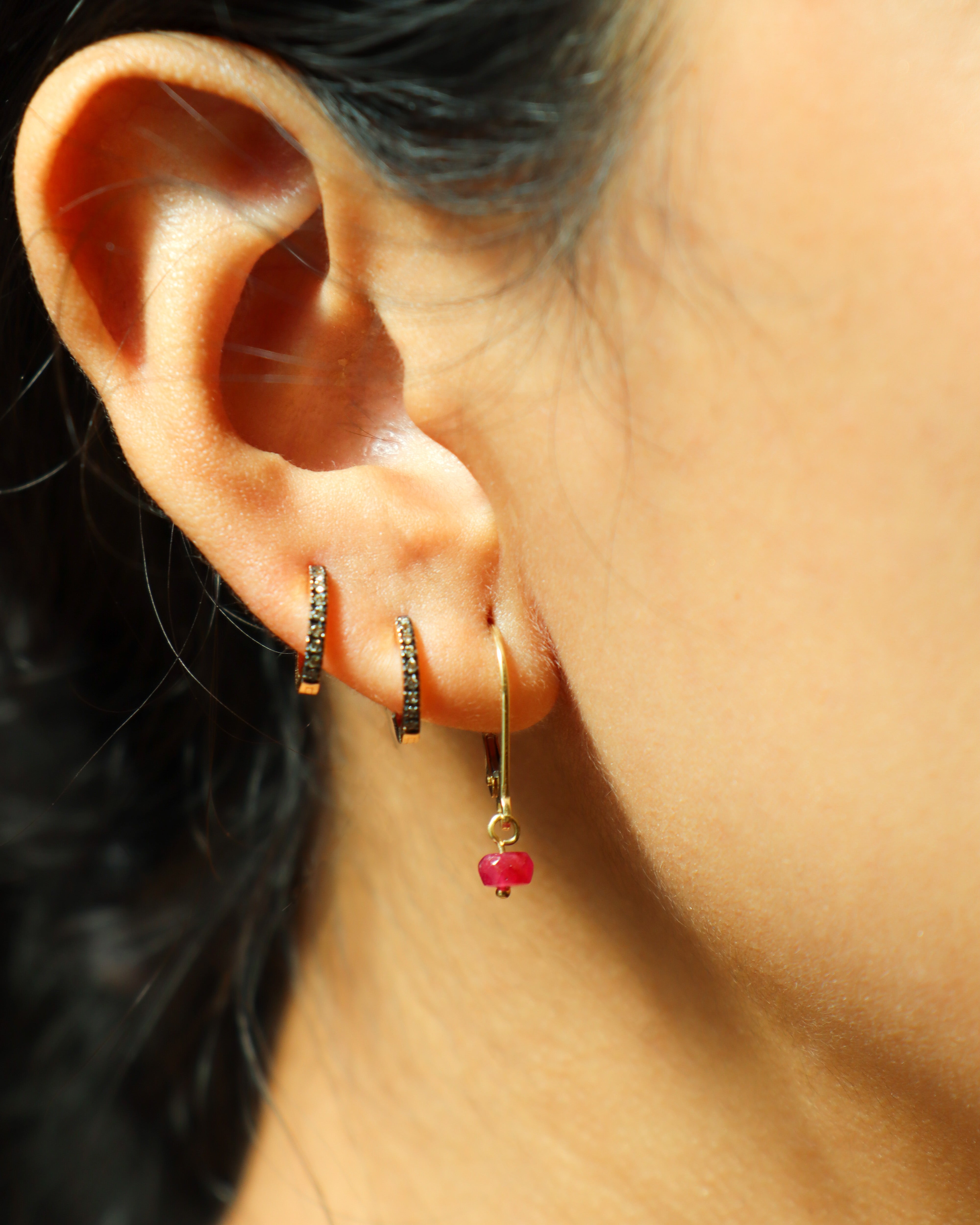 Ruby Root Earrings
