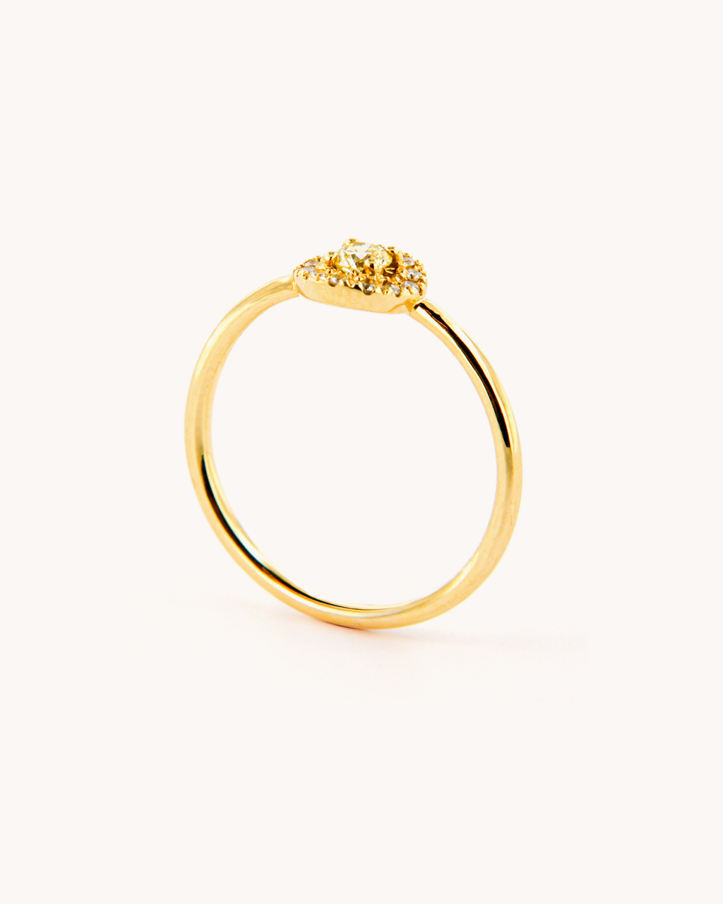 Fancy Yellow Diamond Halo Wire Ring