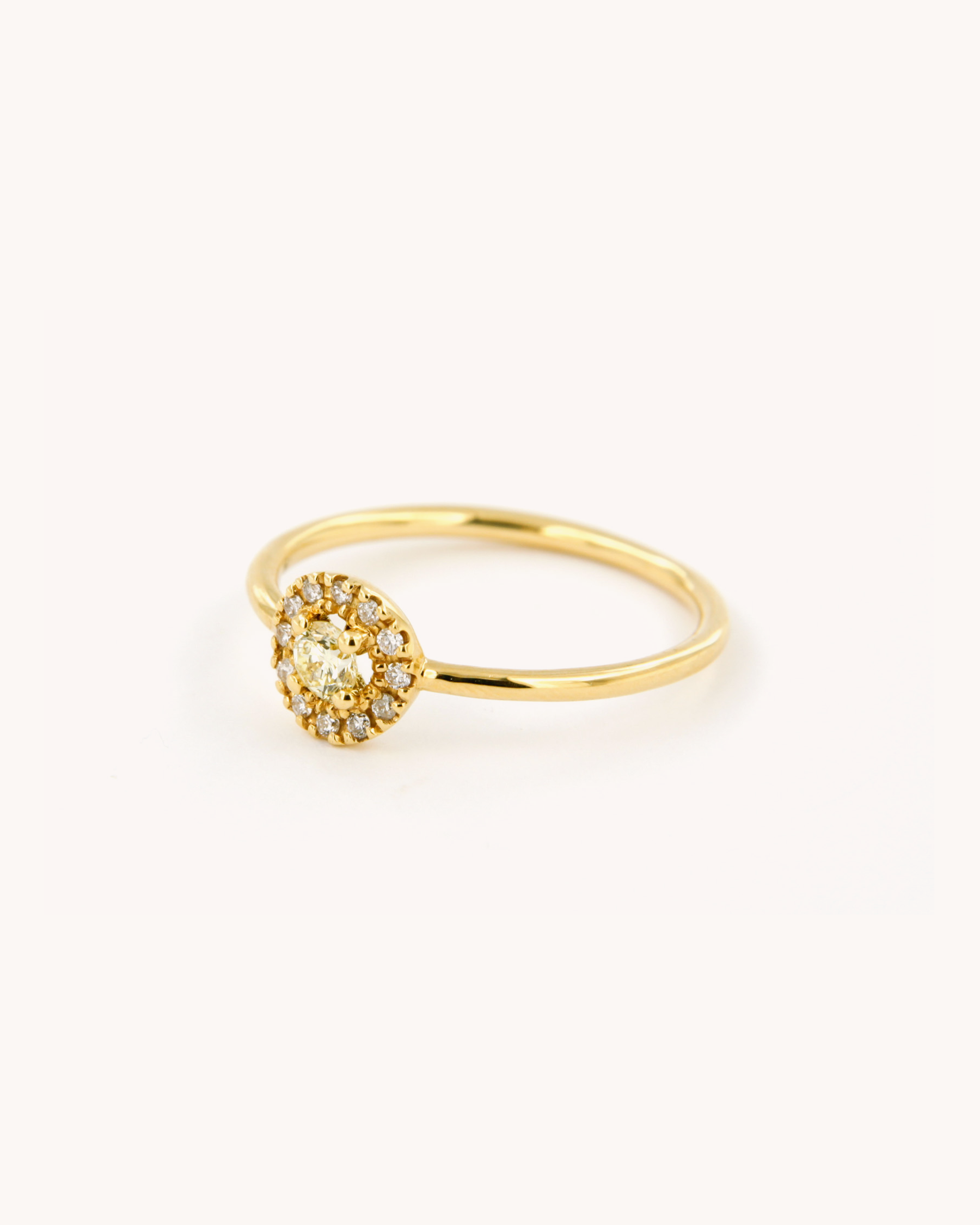 Fancy Yellow Diamond Halo Wire Ring
