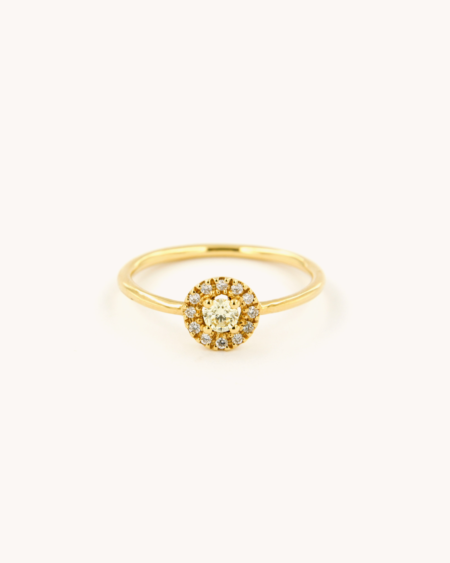 Fancy Yellow Diamond Halo Wire Ring