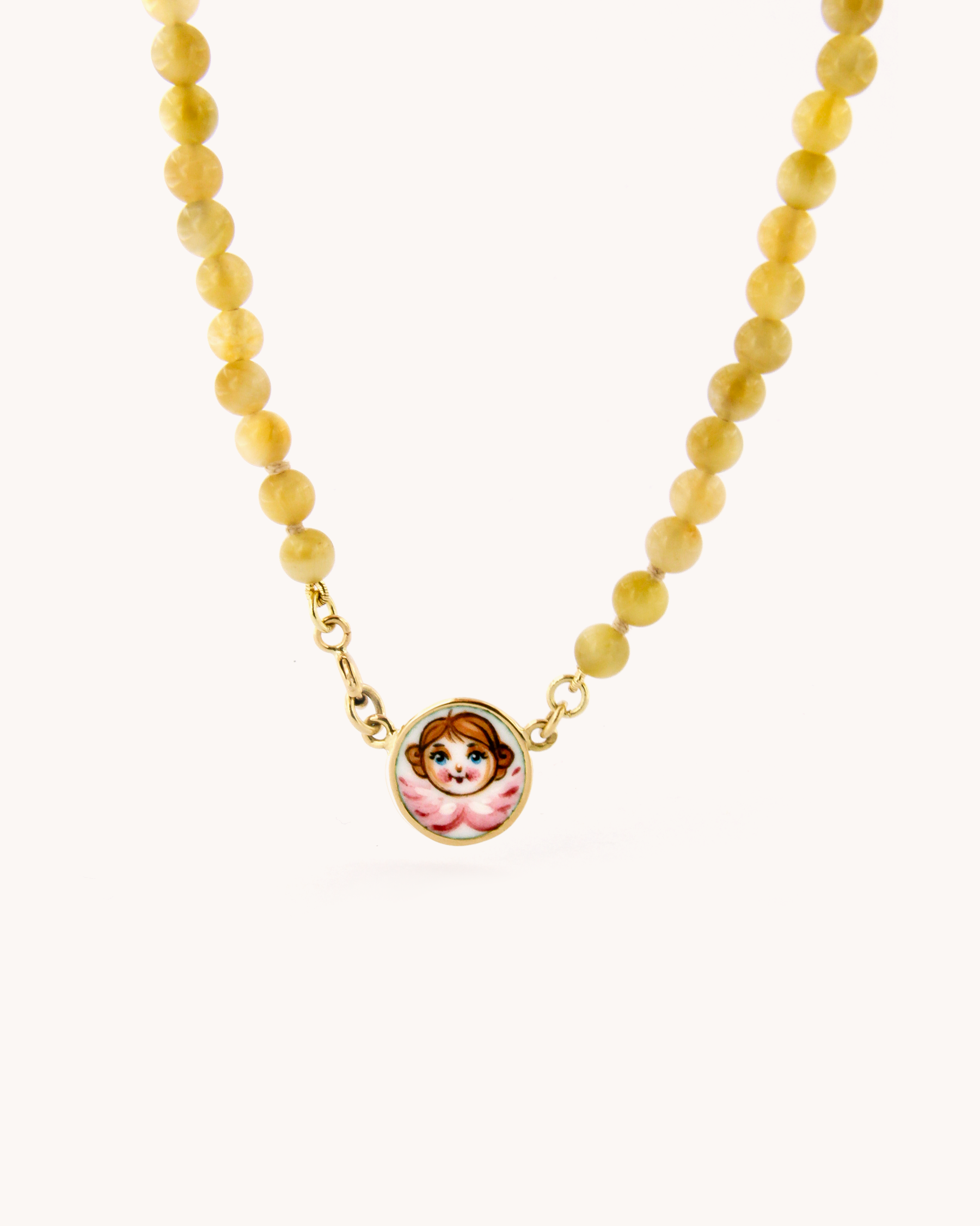 Collana Angelo Rosa con Occhio di Tigre