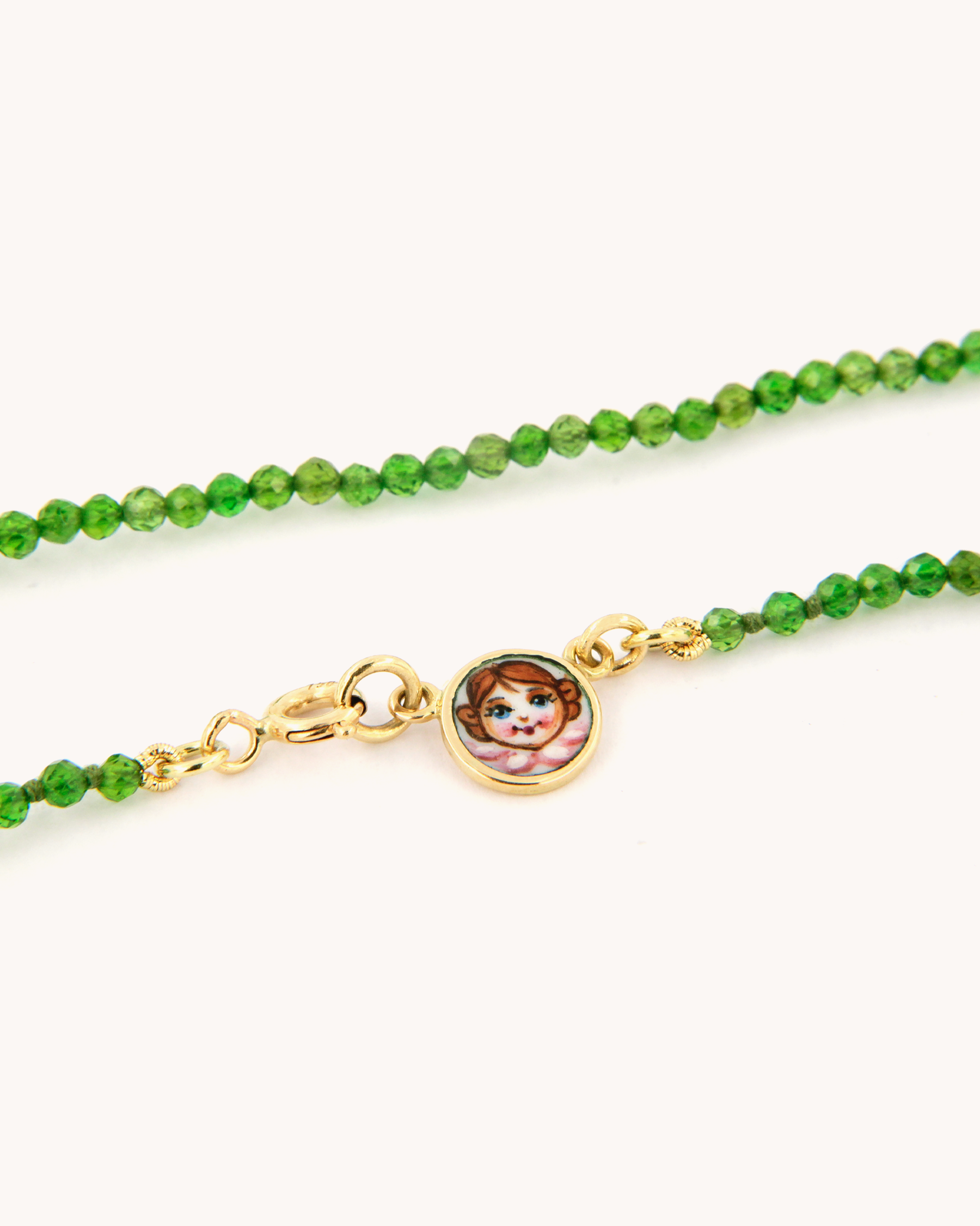 Collana Angelo Rosa con Cromo Diopside