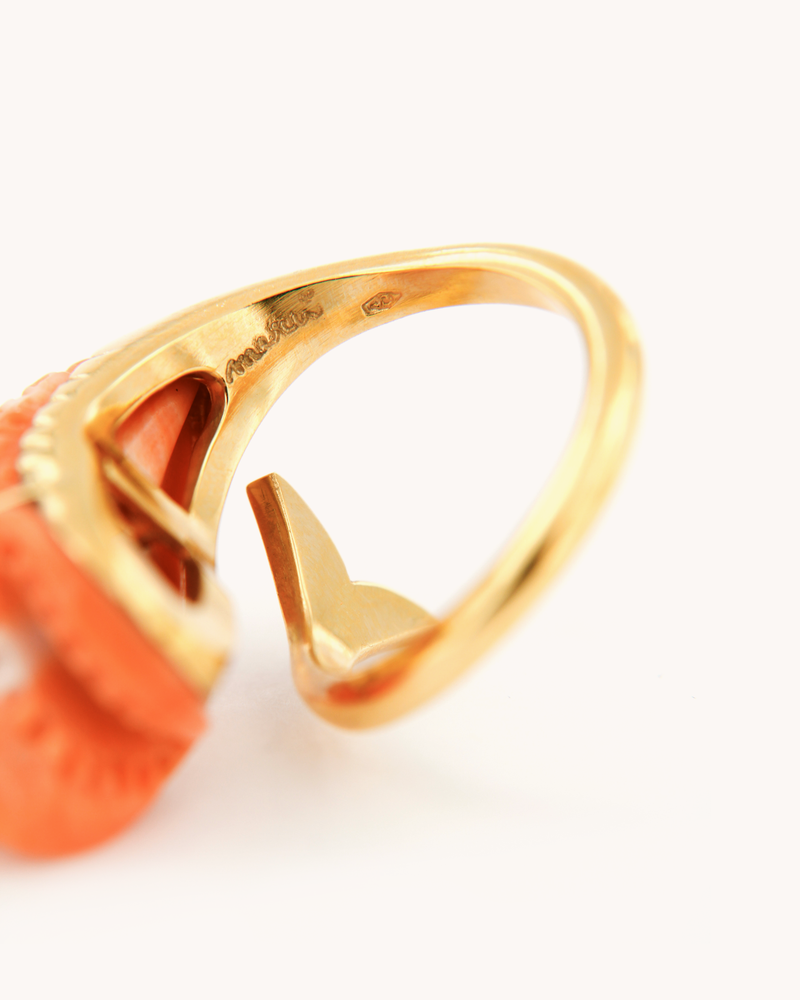 Coral Fish Diamond Ring