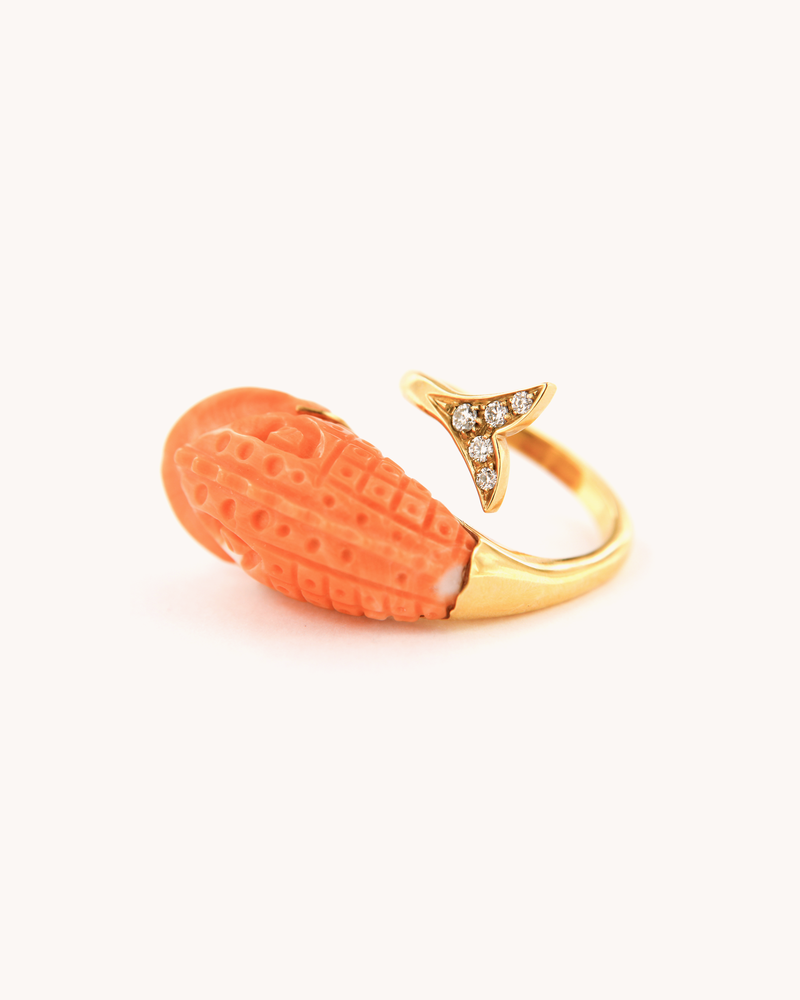 Coral Fish Diamond Ring