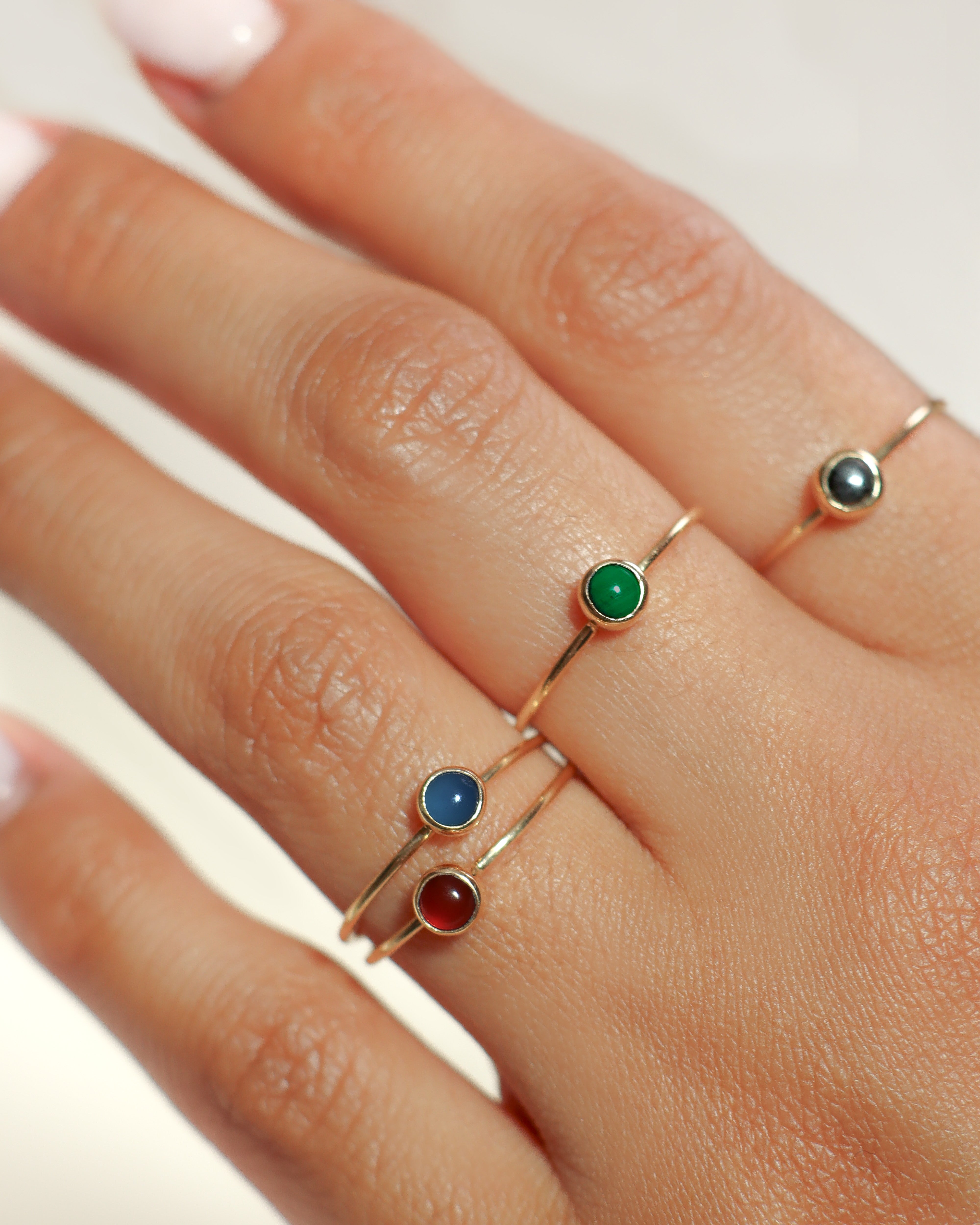 Anello a Filo con Agata Blu