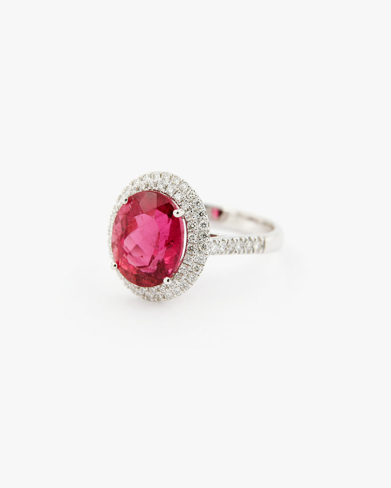 Anello Rubellite con Diamanti