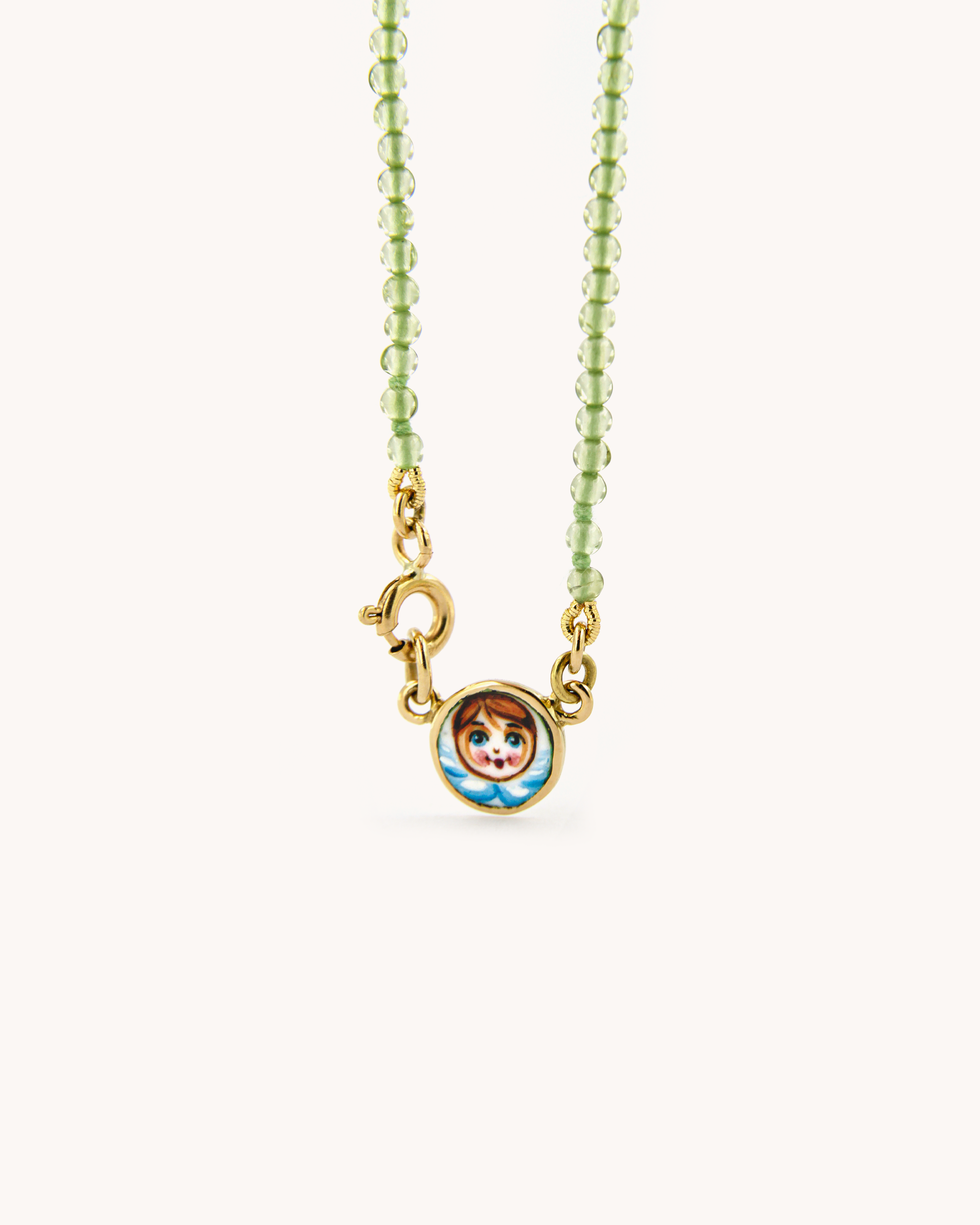 Angel and Peridot Necklace