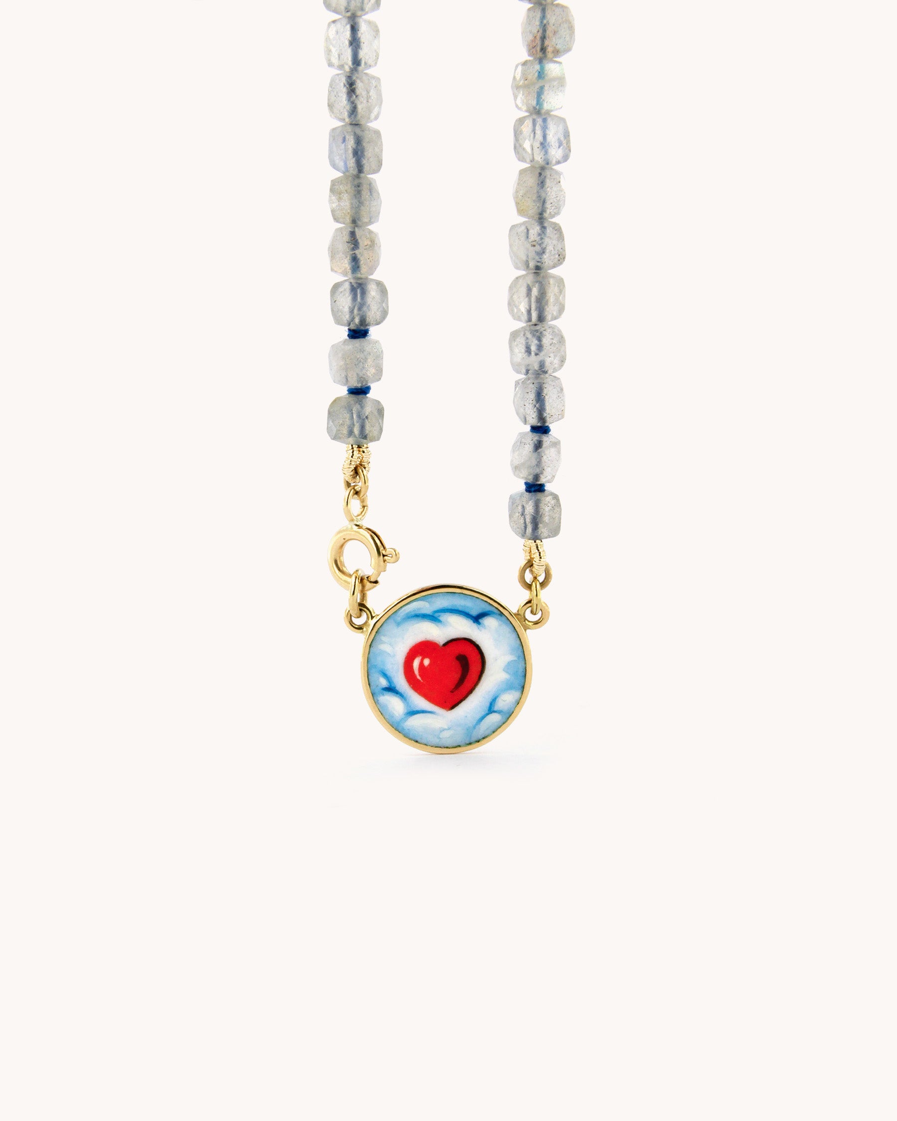 Collana Coloris Cuore nel Grigio Nebbia
