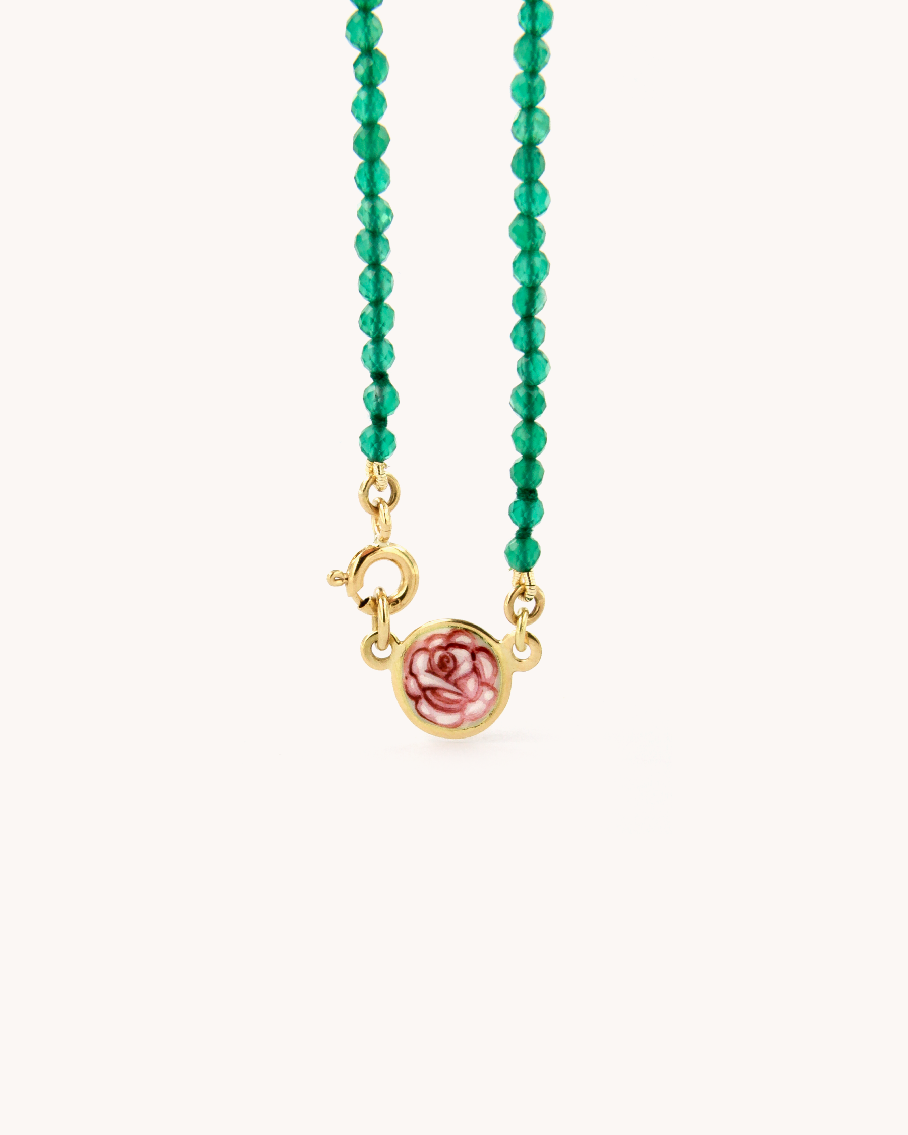Collana Coloris Rosa nel Verde Primavera