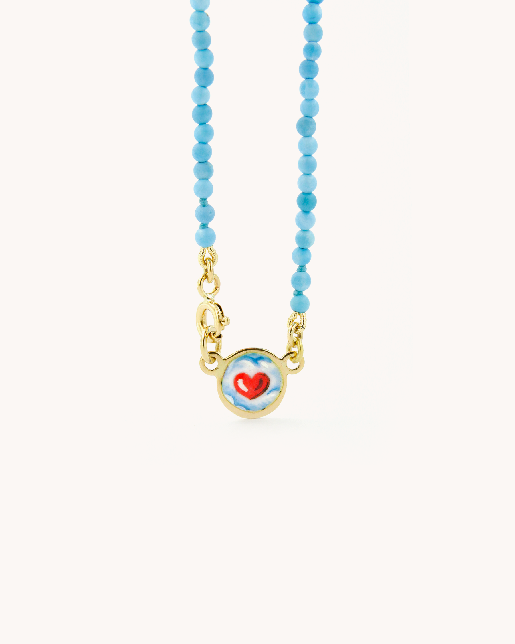 Coloris Necklace Heart in Sky Blue