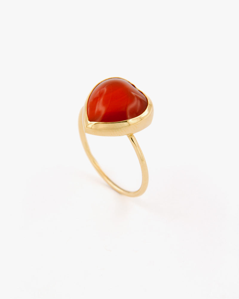 Carnelian Heart Ring