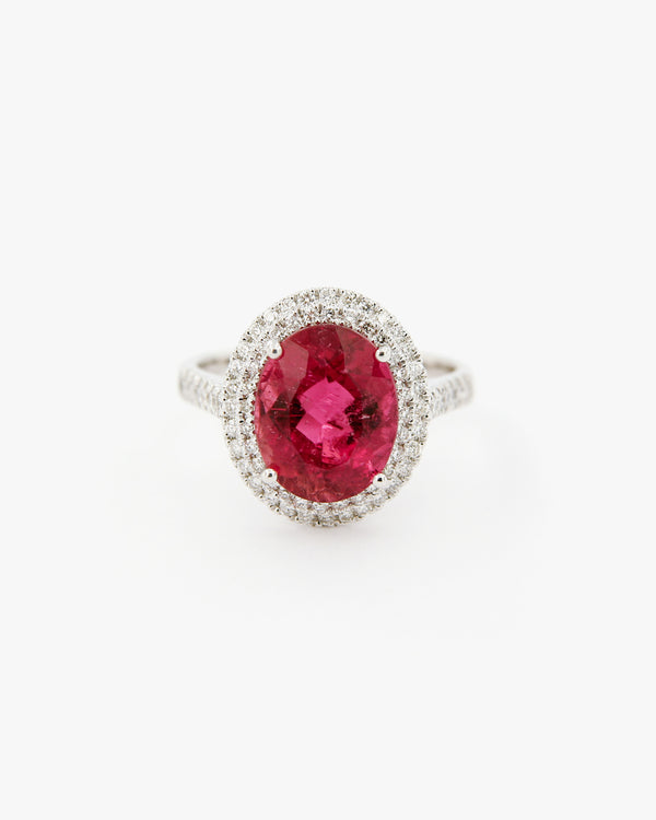 Anello Rubellite con Diamanti