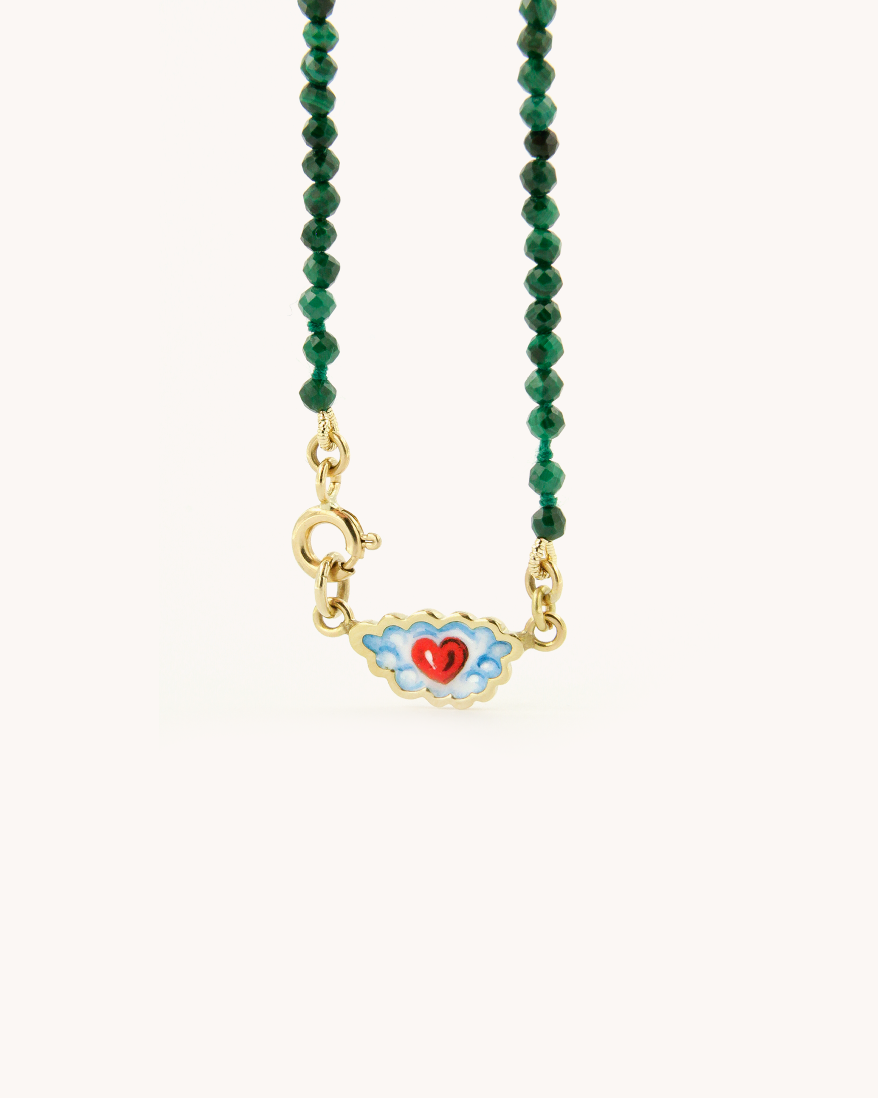 Coloris Necklace Heart in Forest Green