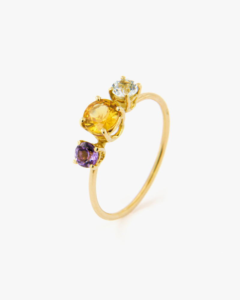 Trio of Sparkling Gems Ring