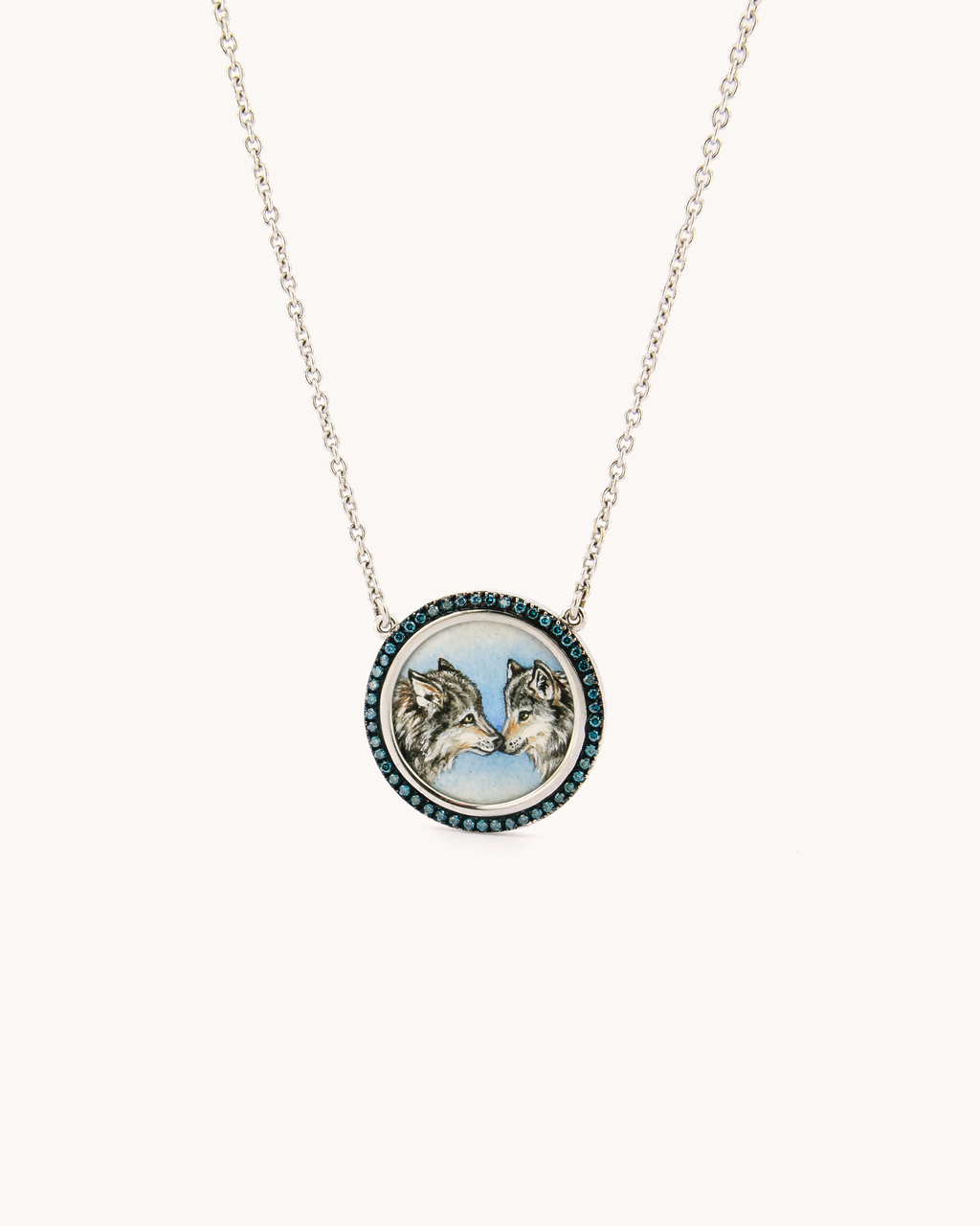 Wolves Diamond Necklace