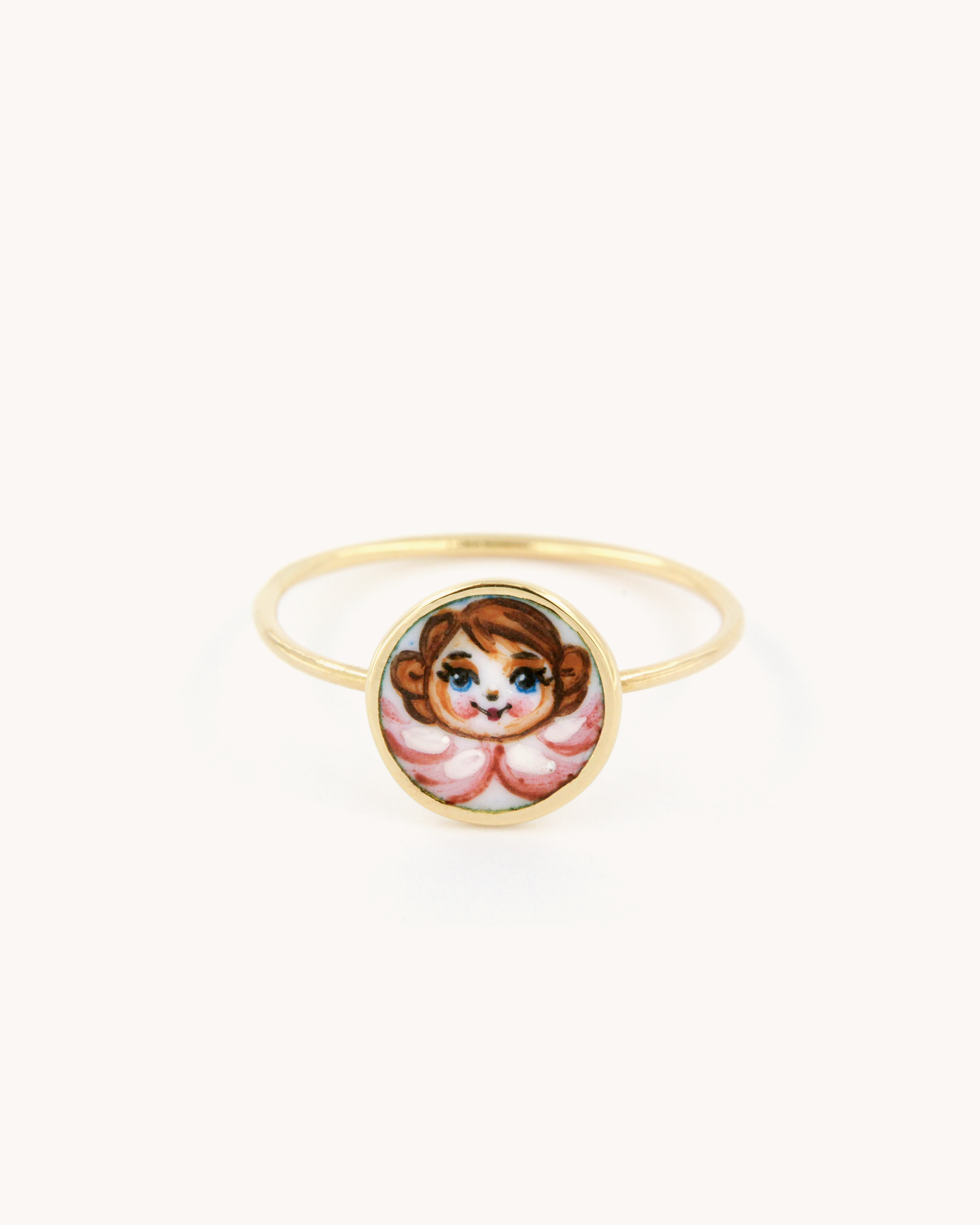 Pink Angel Wire Ring