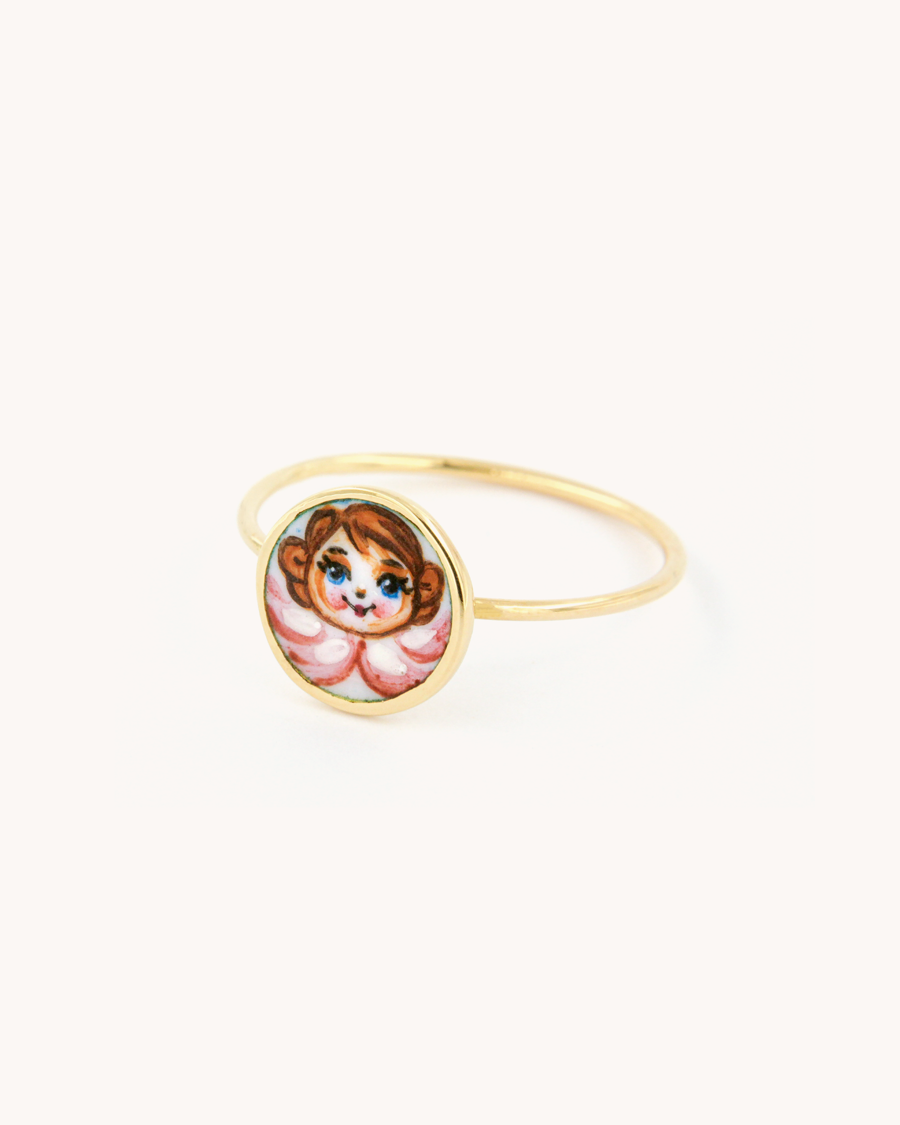 Pink Angel Wire Ring