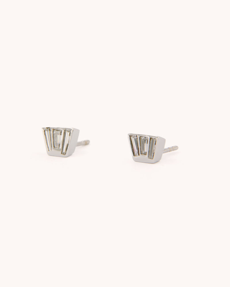 Baguette Diamond Stud Earrings 