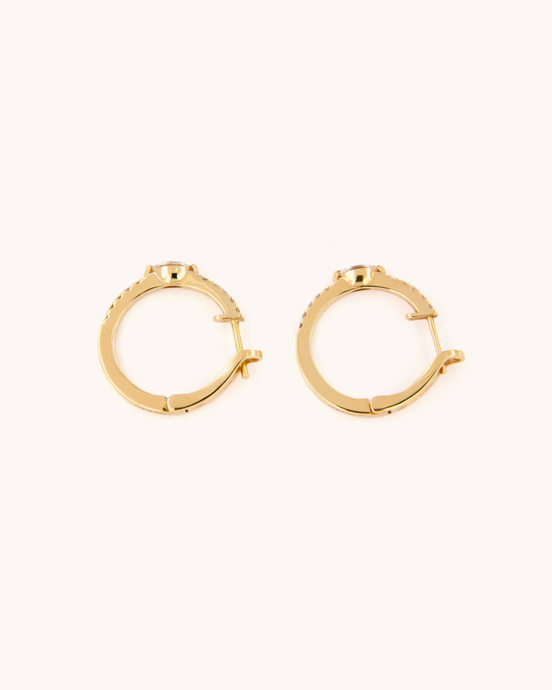 Marquise Diamond Studded Hoop Earrings