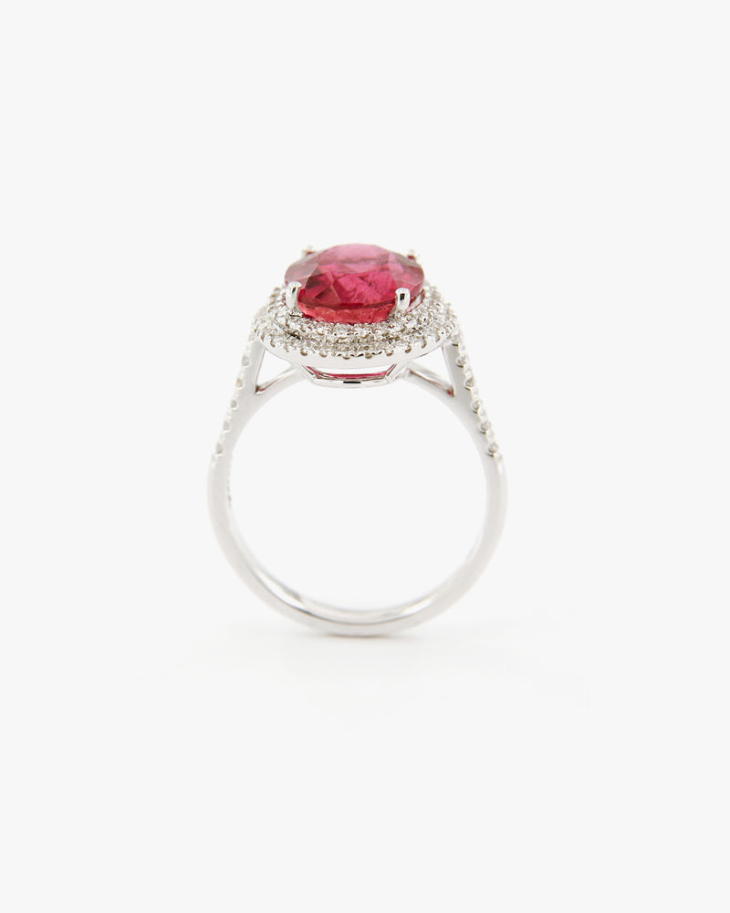 Anello Rubellite con Diamanti