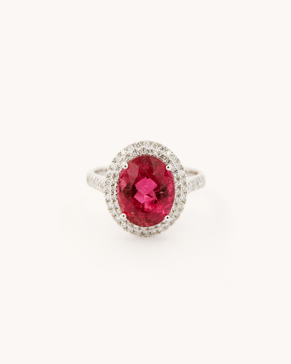 Anello Rubellite con Diamanti